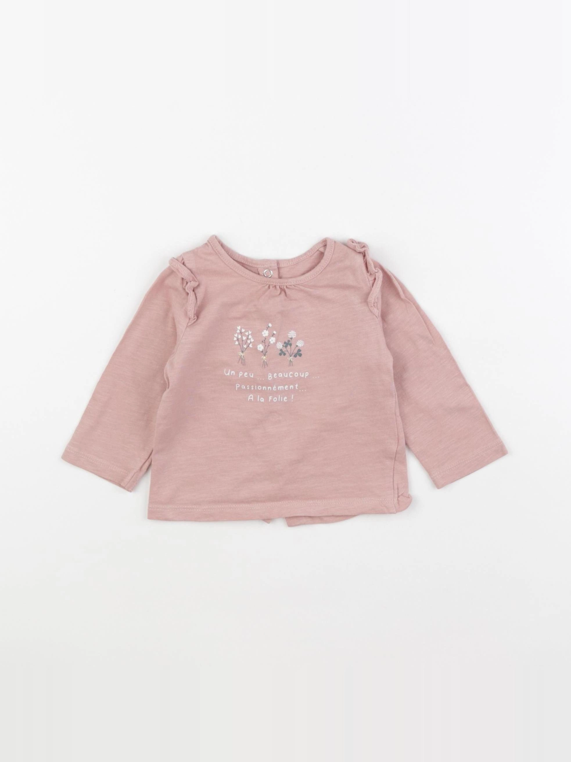 Vertbaudet - tee-shirt rose - 6 mois