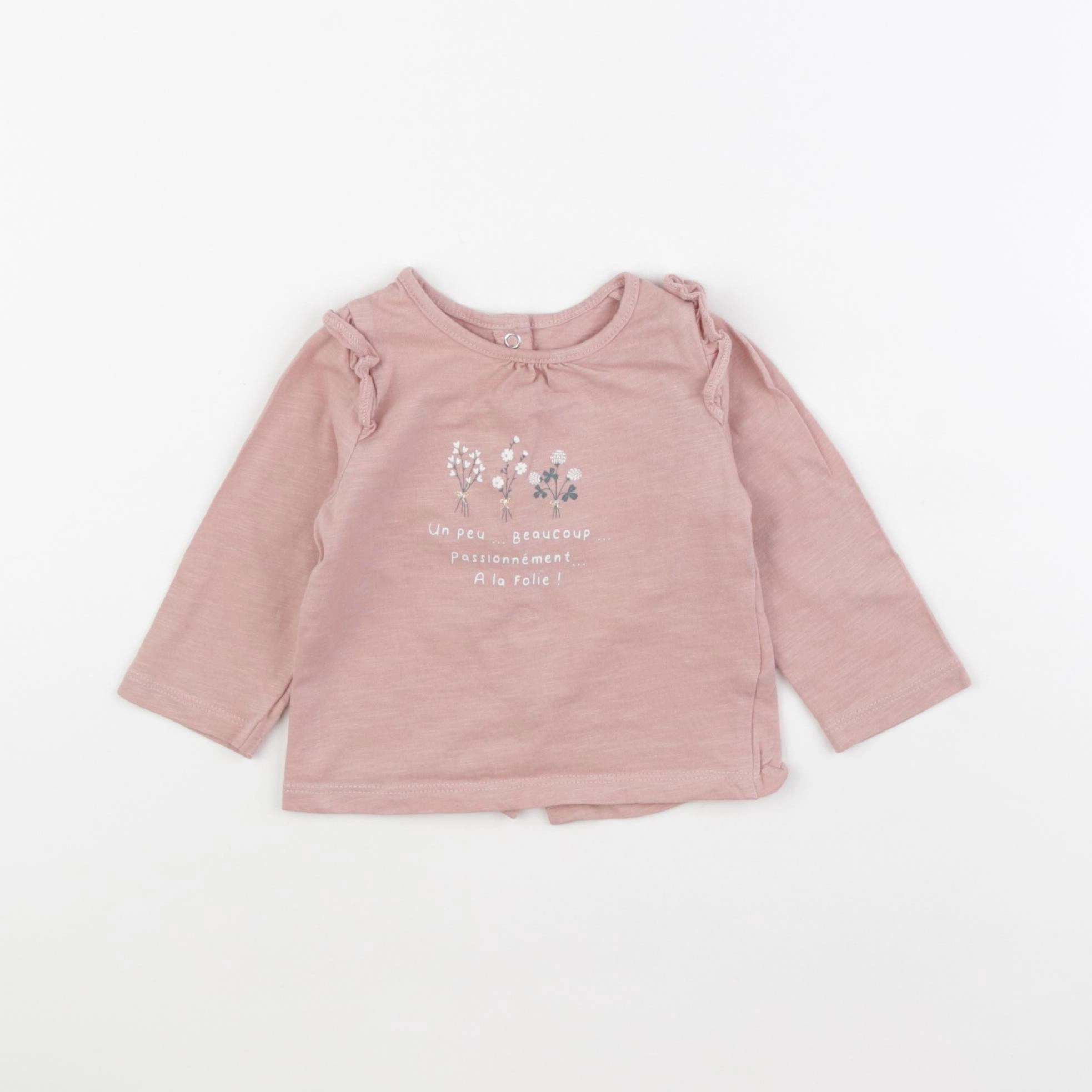 Vertbaudet - tee-shirt rose - 6 mois
