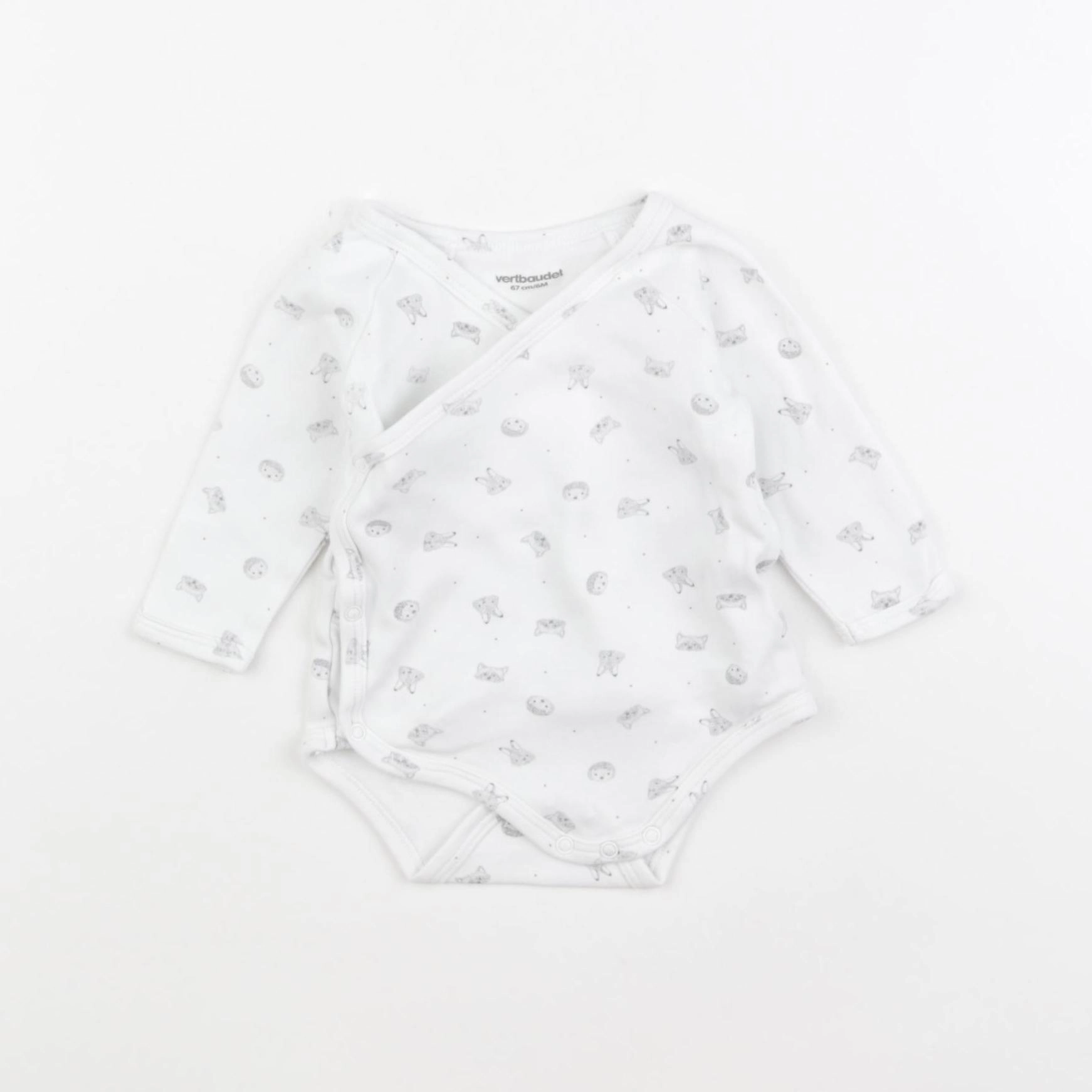 Vertbaudet - body blanc - 6 mois