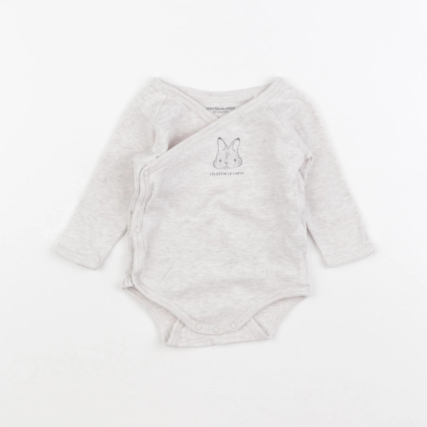 Vertbaudet - body beige - 6 mois