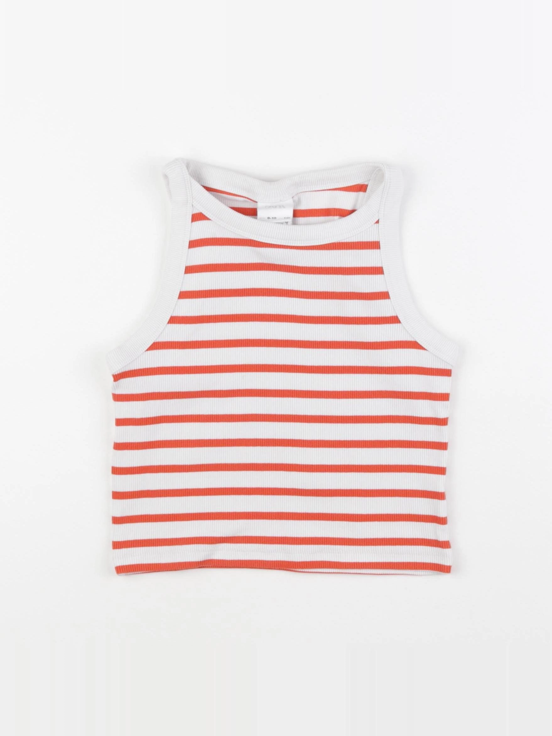 Zara - débardeur blanc, orange - 9/10 ans