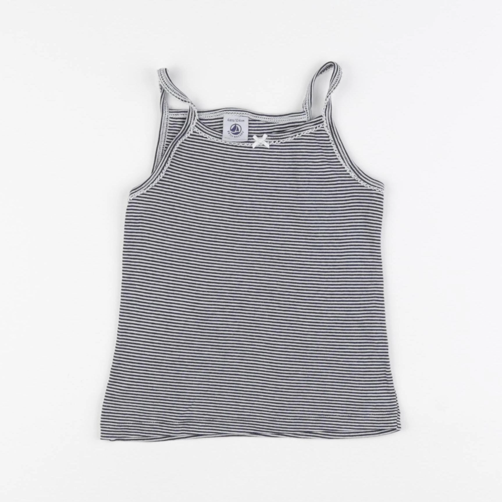 Petit Bateau - maillot de corps blanc, bleu - 4 ans