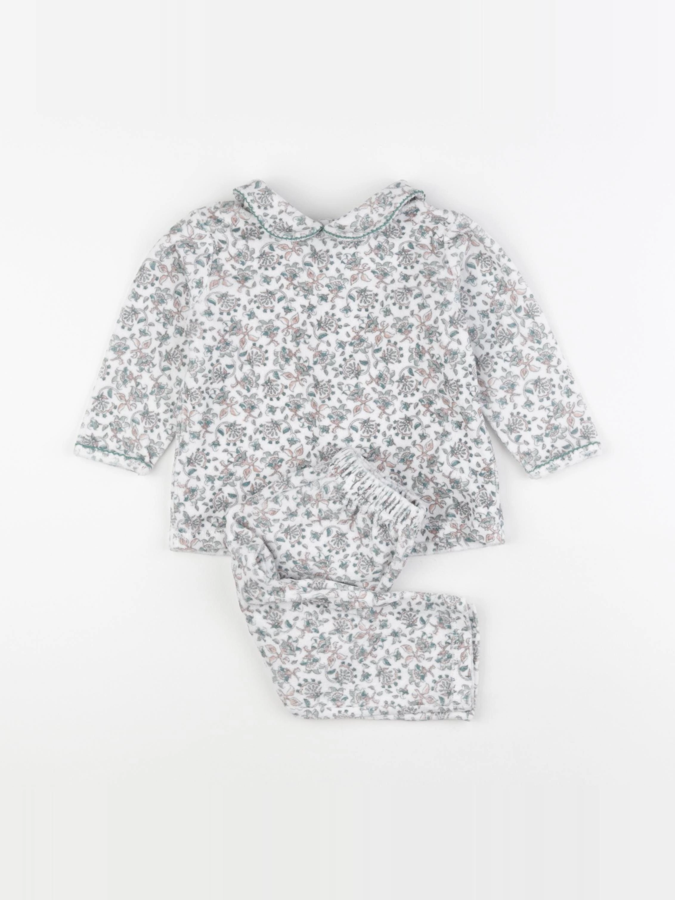 Vertbaudet - pyjama velours multicolore - 18 mois