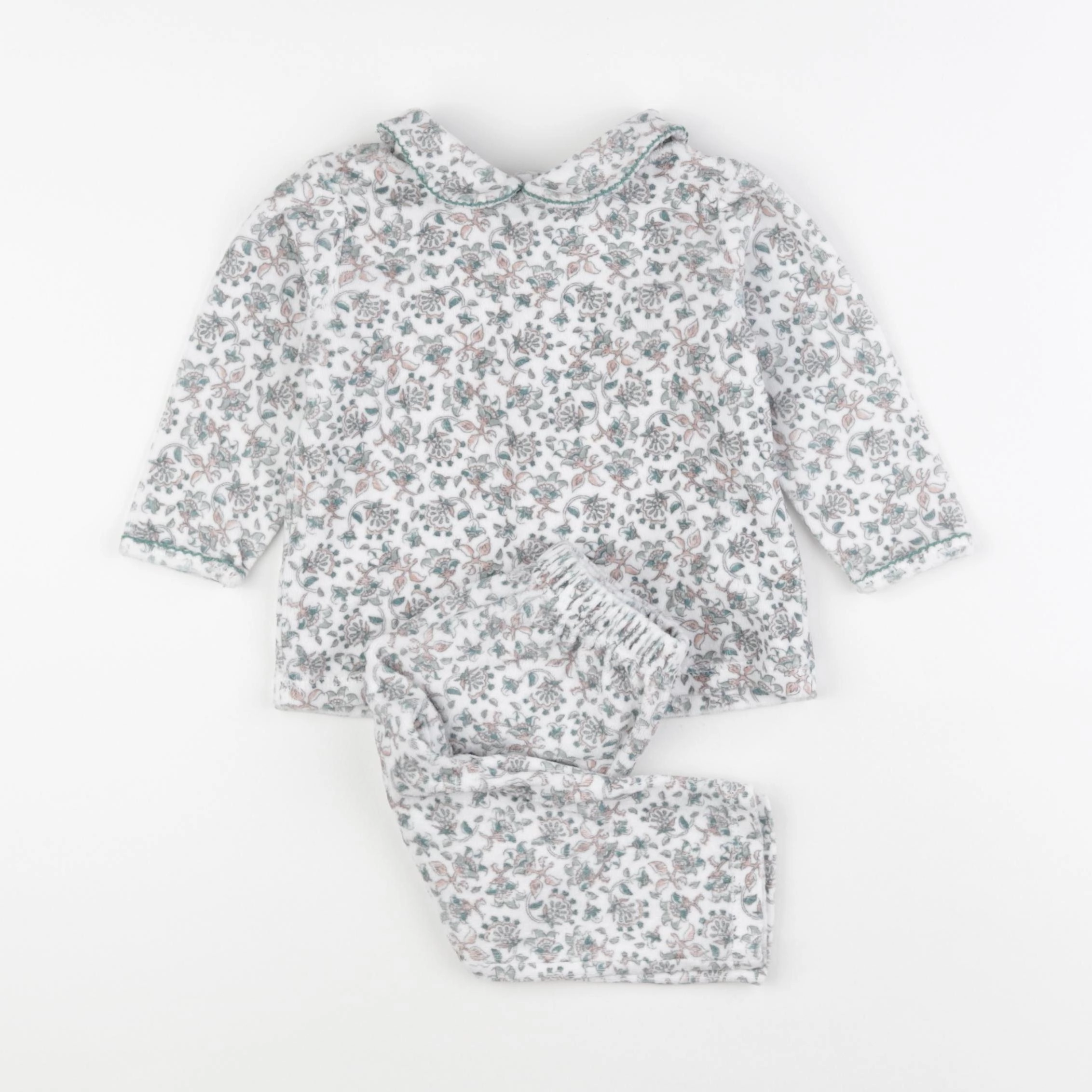 Vertbaudet - pyjama velours multicolore - 18 mois