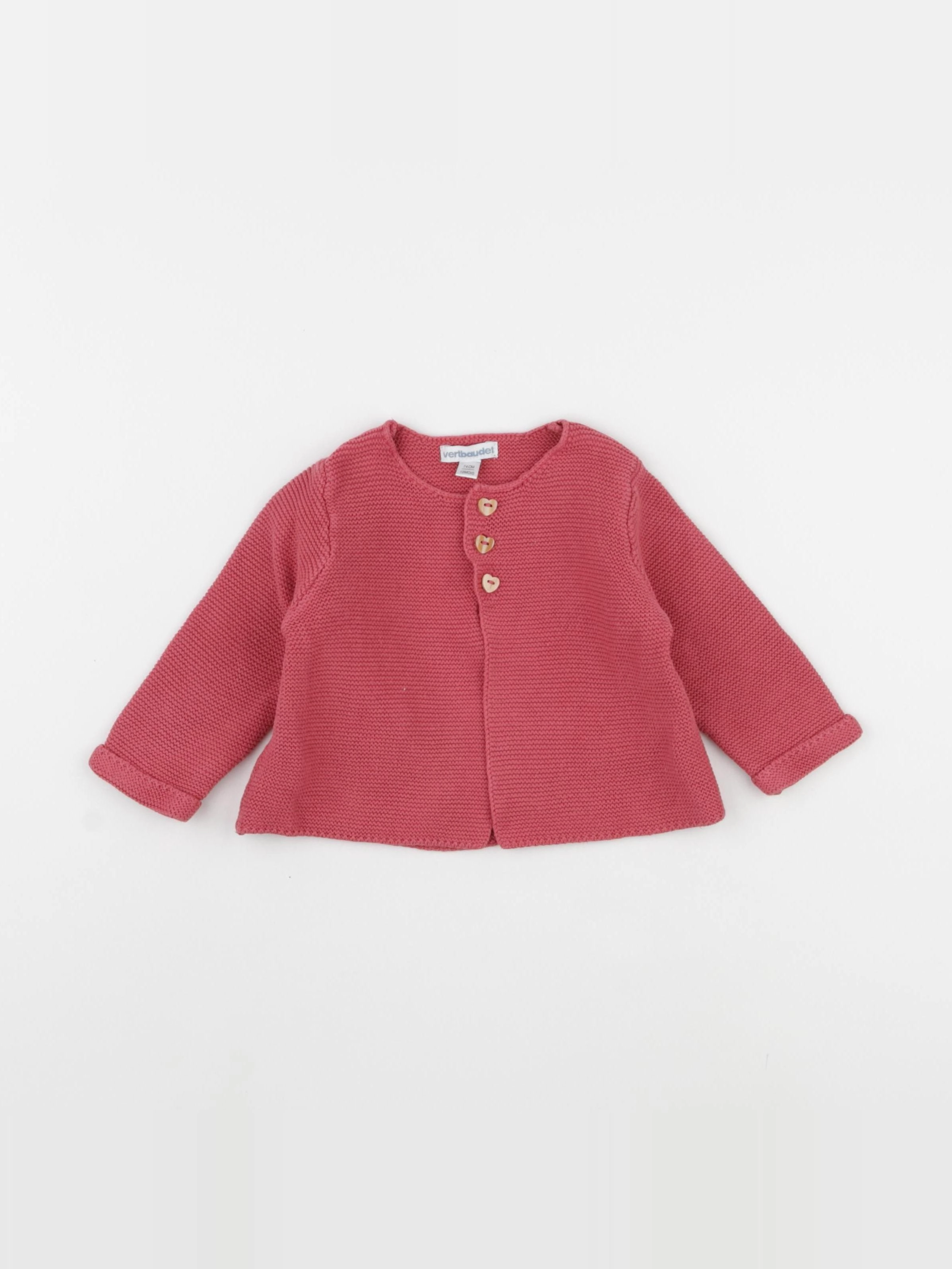 Vertbaudet - gilet rose - 12 mois