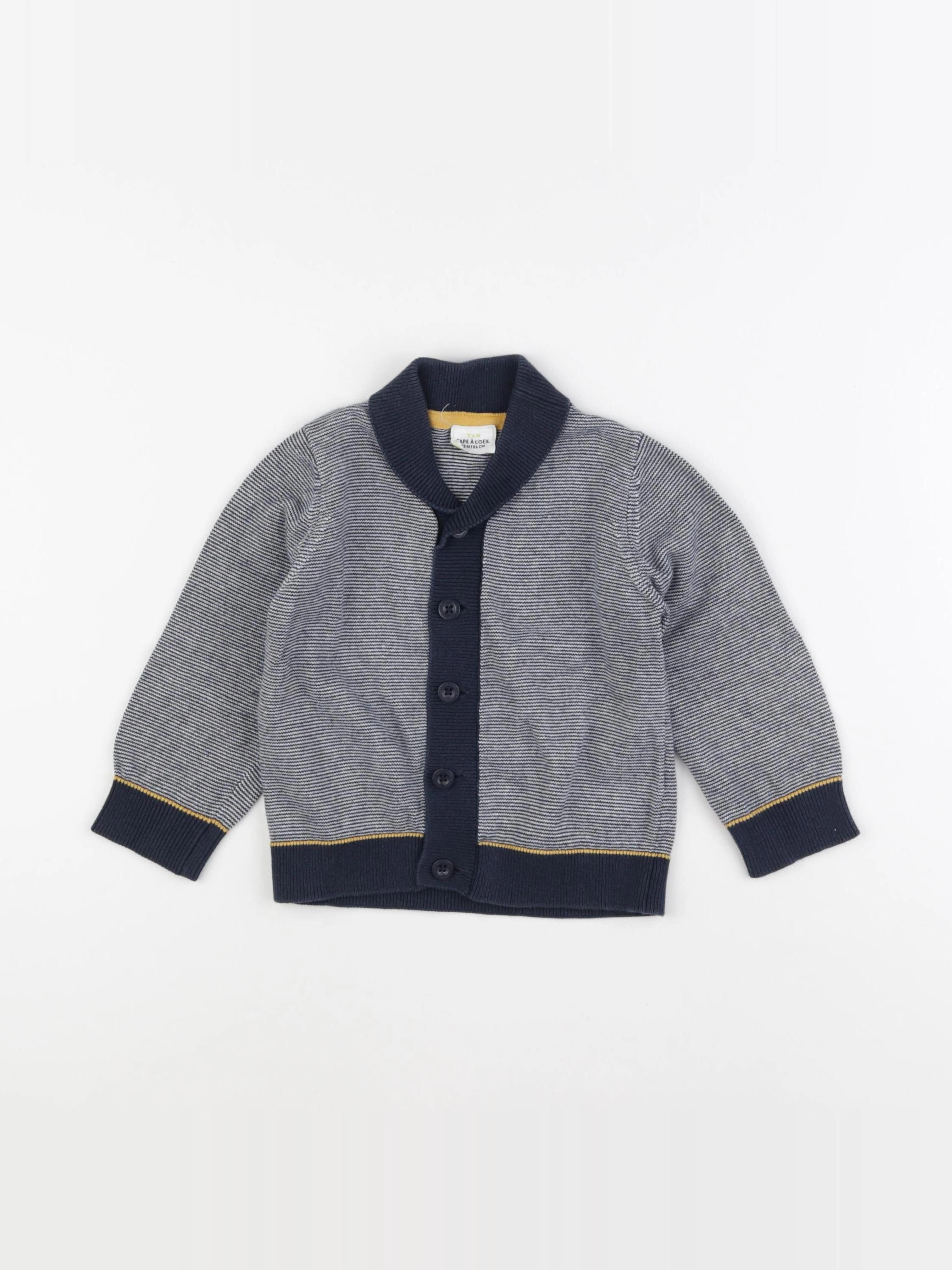 Tape à l'oeil - gilet blanc, bleu - 24 mois