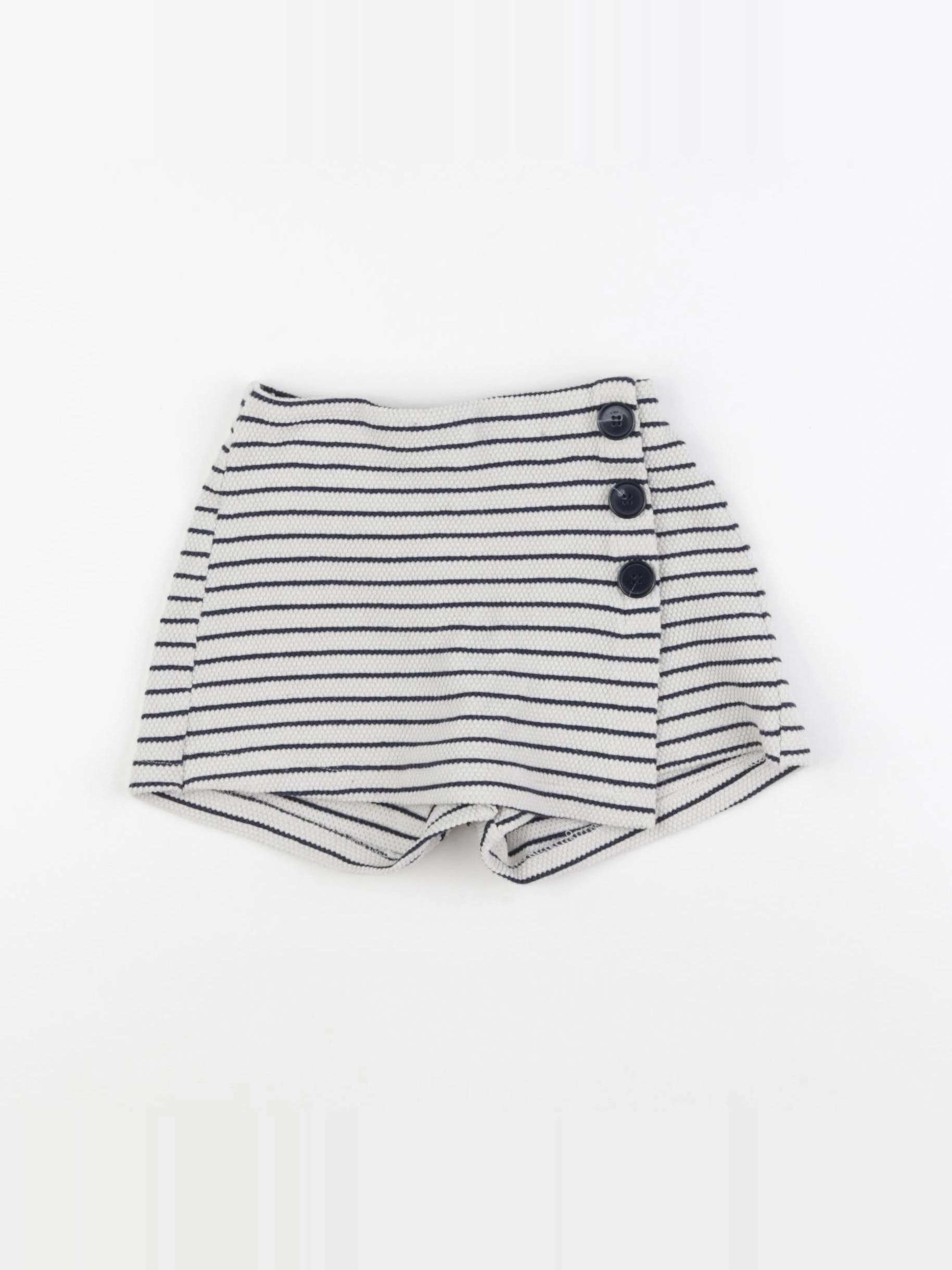 Zara - jupe short blanc, bleu - 4/5 ans