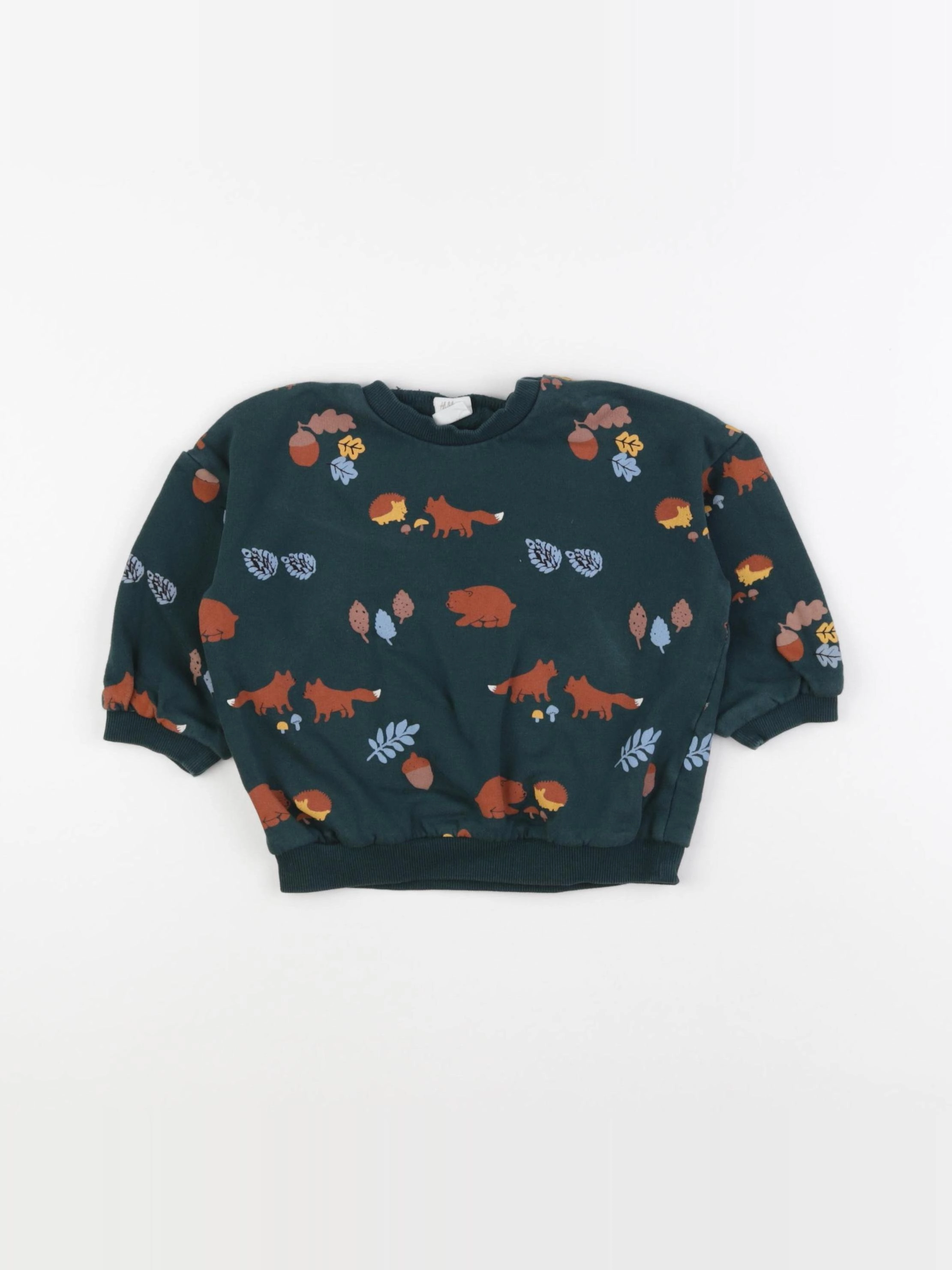 H&M - sweat vert - 12/18 mois