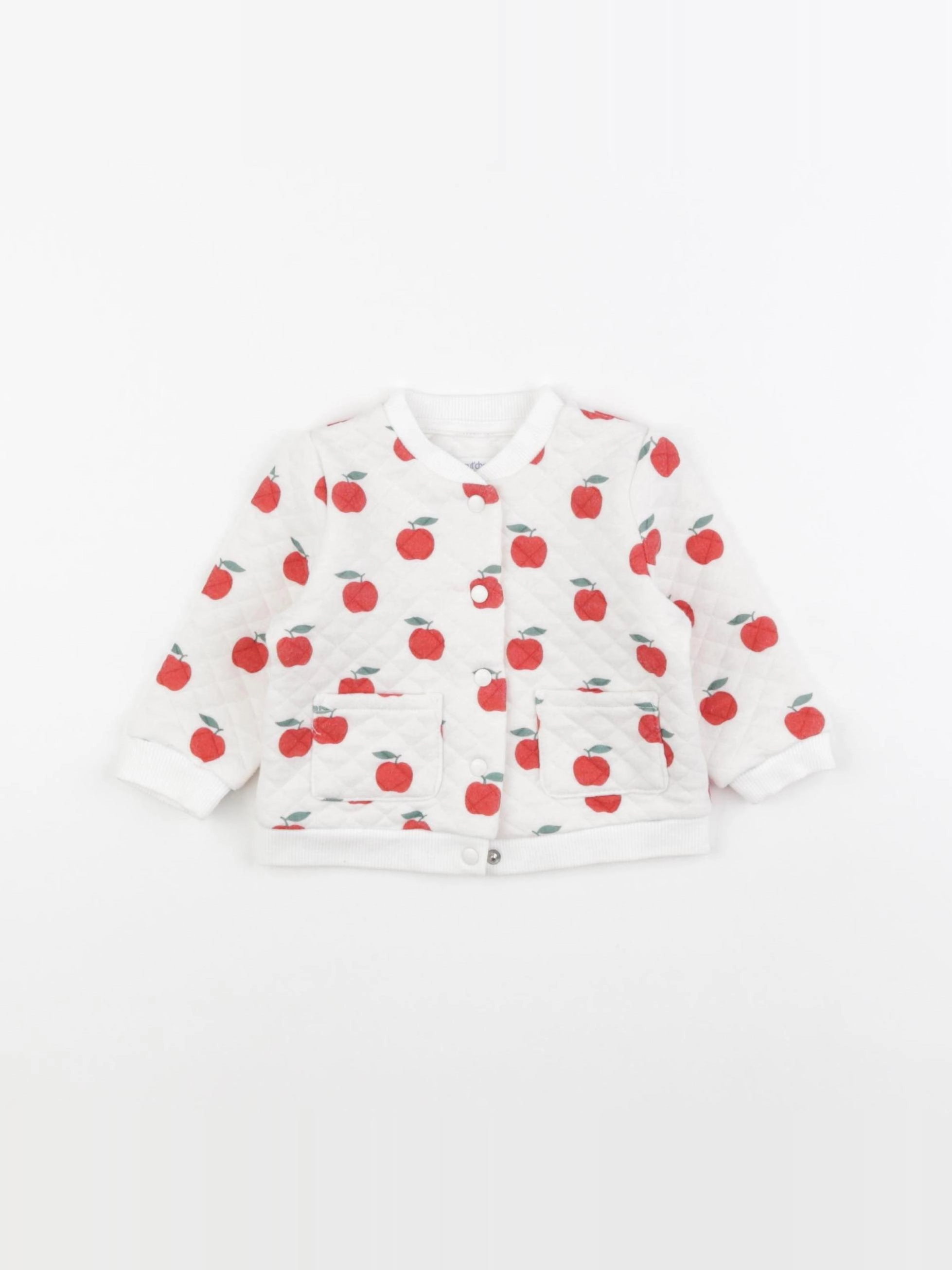 Boutchou - sweat blanc, rouge - 6 mois