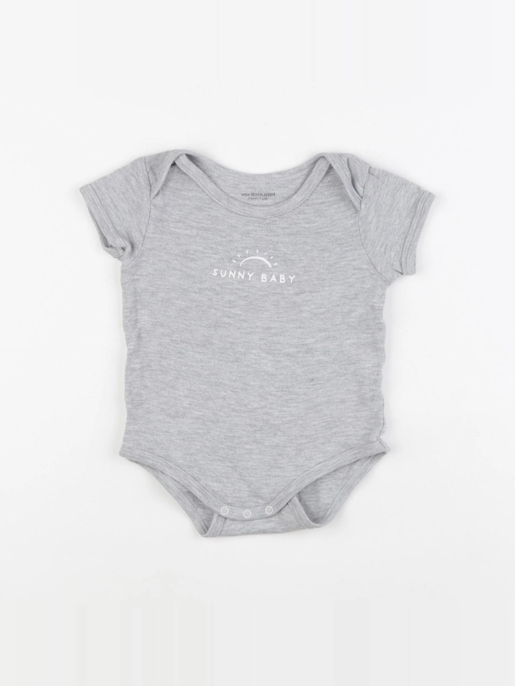 Vertbaudet - body gris - 12 mois