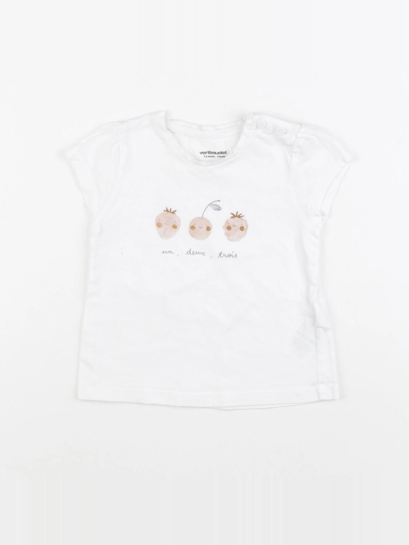 Vertbaudet - tee-shirt blanc - 12 mois