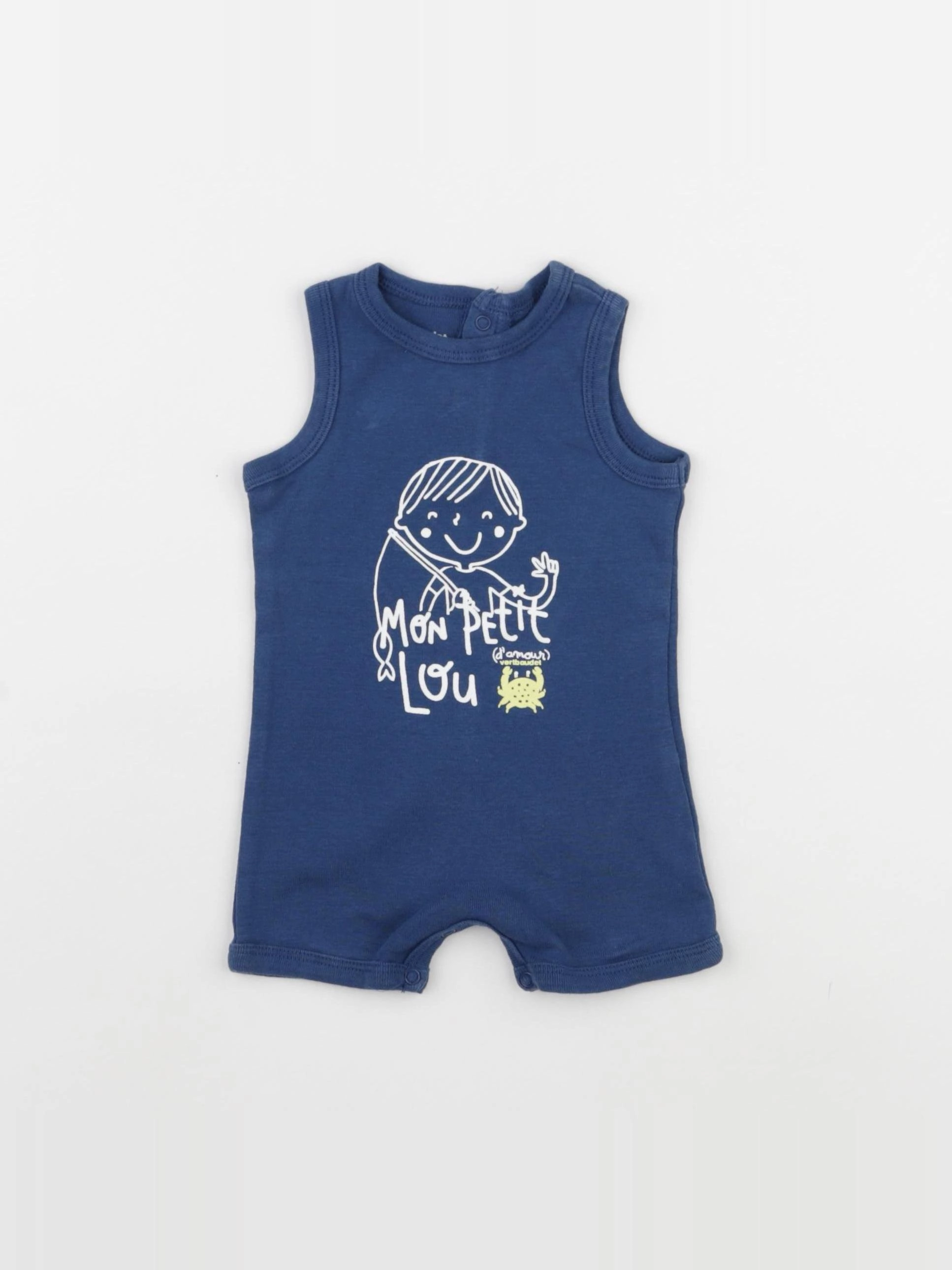 Vertbaudet - pyjama coton bleu - 3 mois
