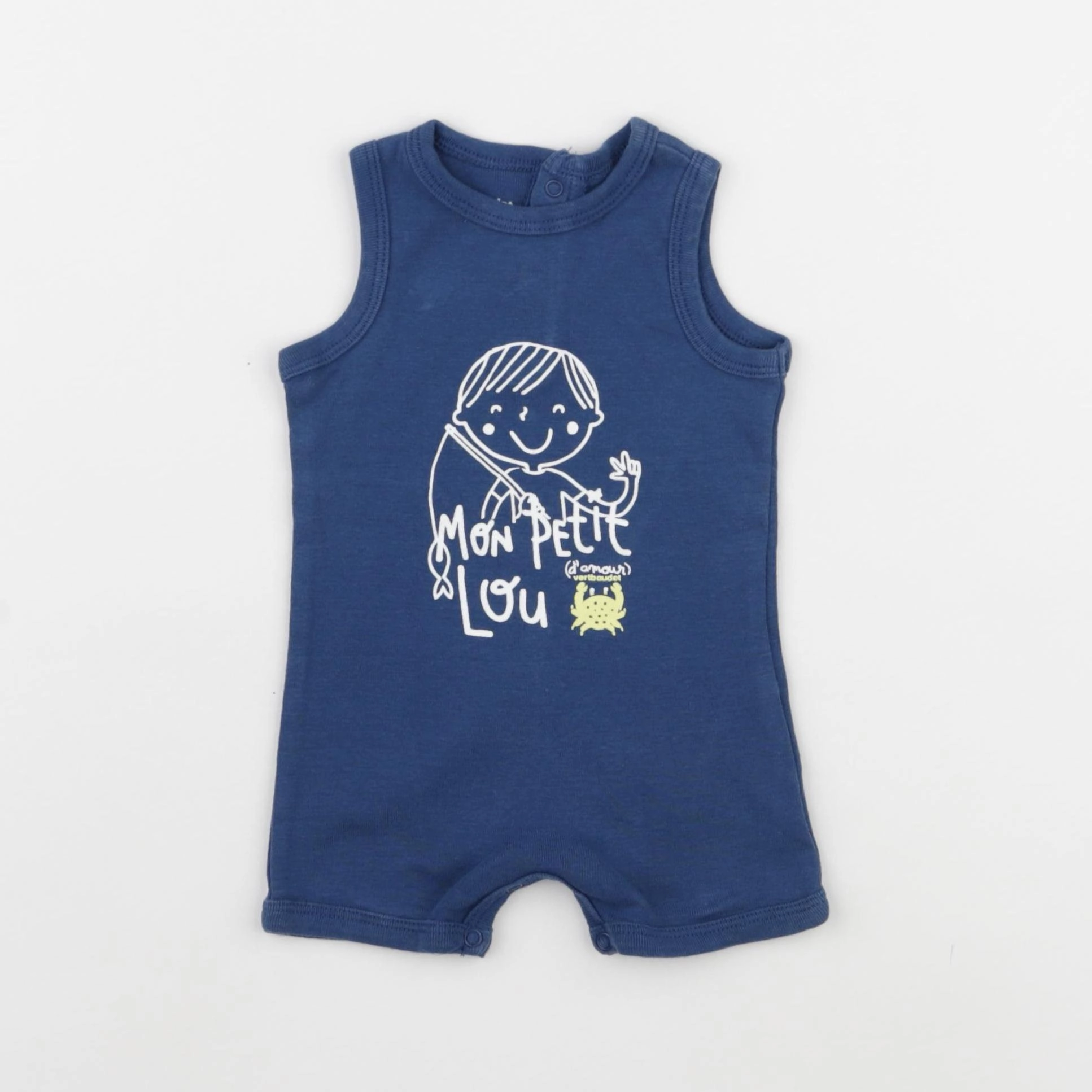 Vertbaudet - pyjama coton bleu - 3 mois