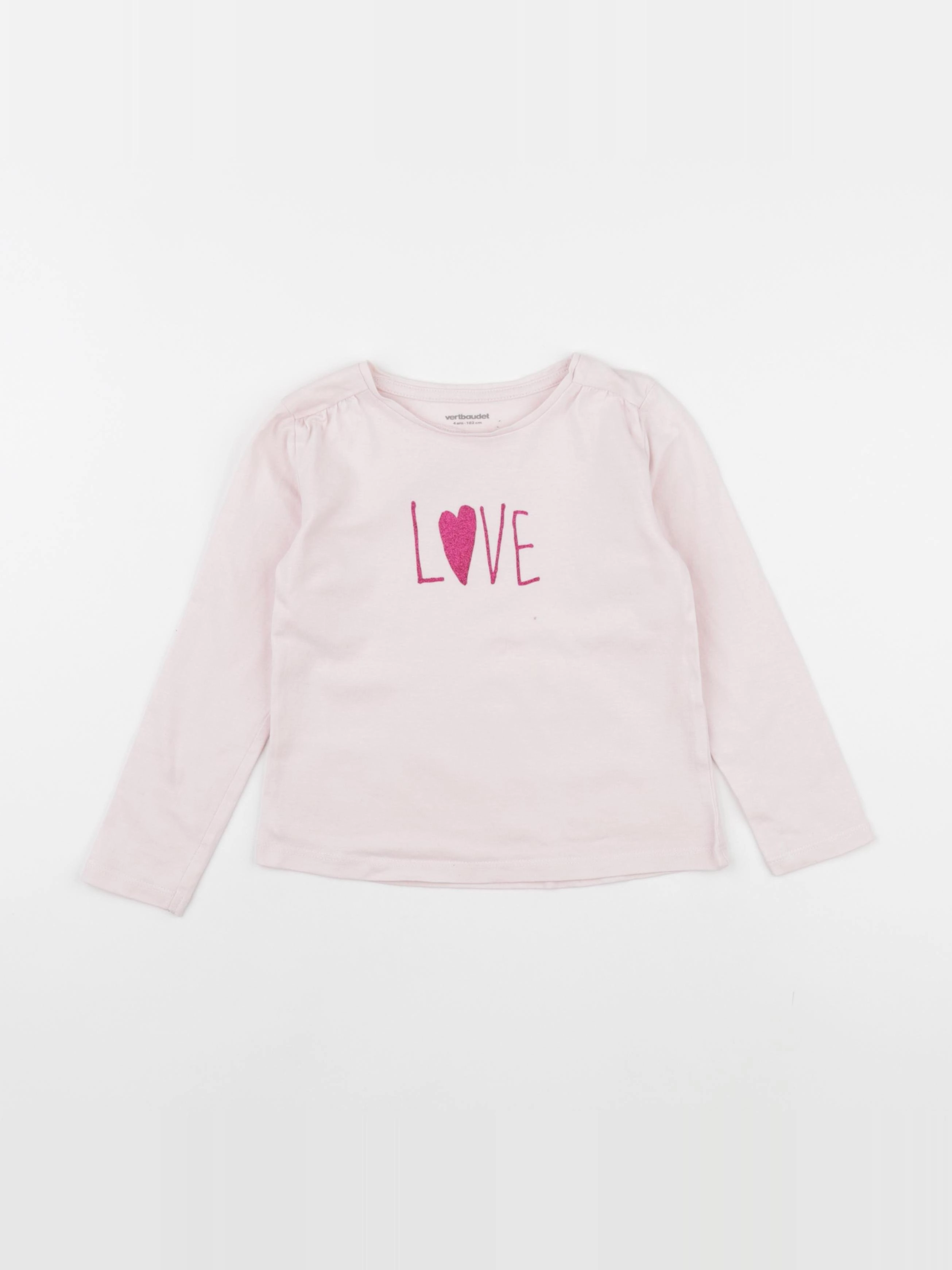 Vertbaudet - tee-shirt rose - 4 ans