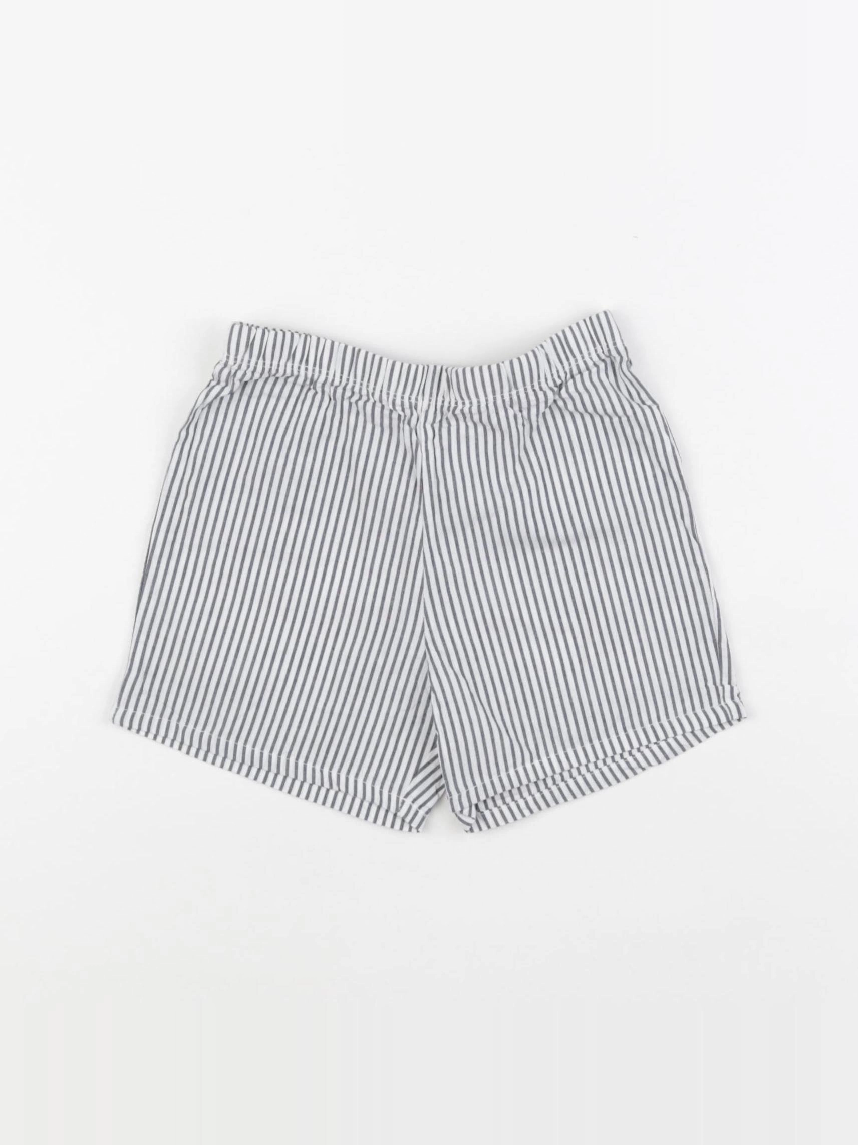 Monoprix - short blanc, bleu - 3 ans