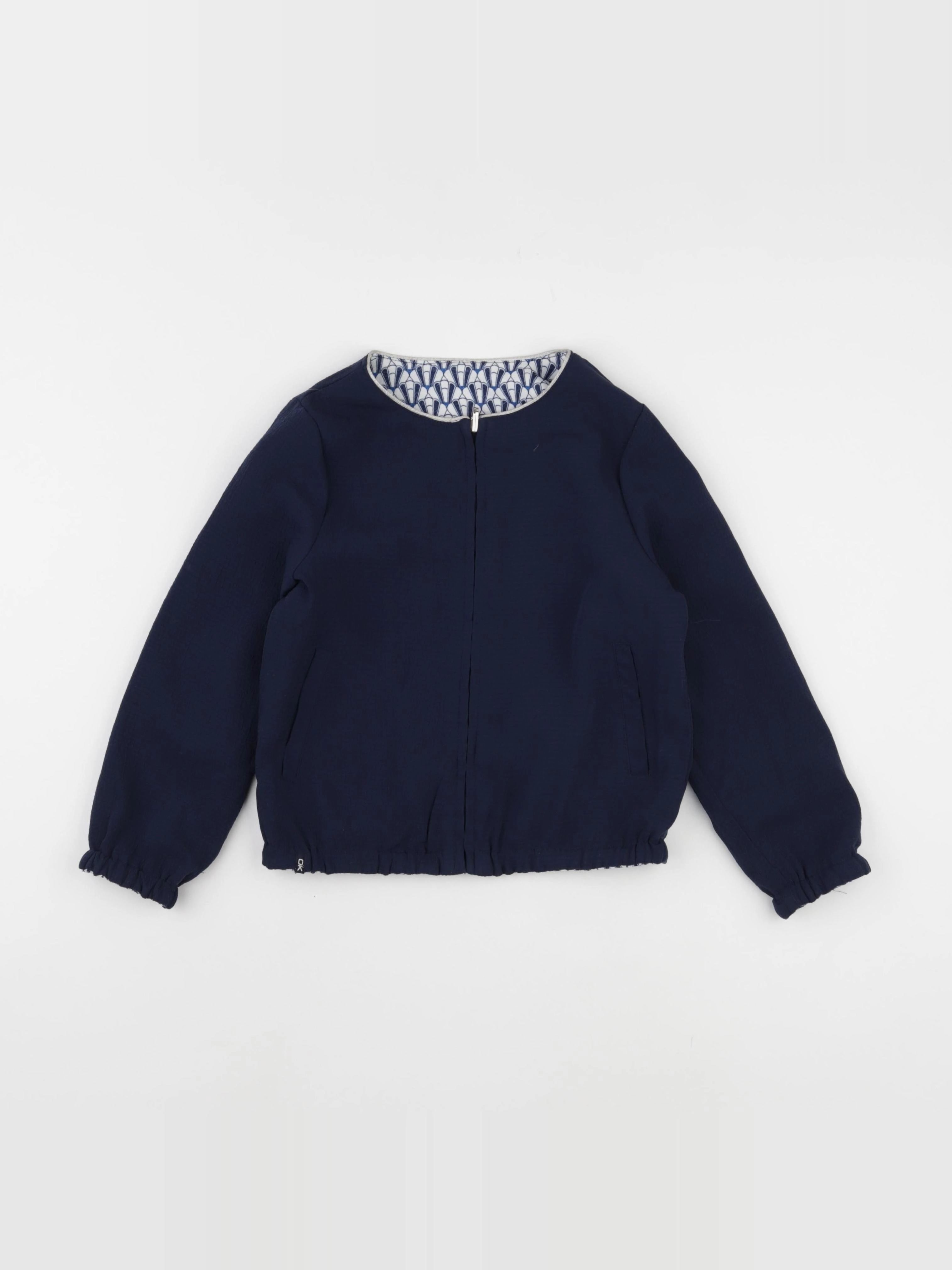 Okaidi - gilet réversible bleu, blanc - 6 ans