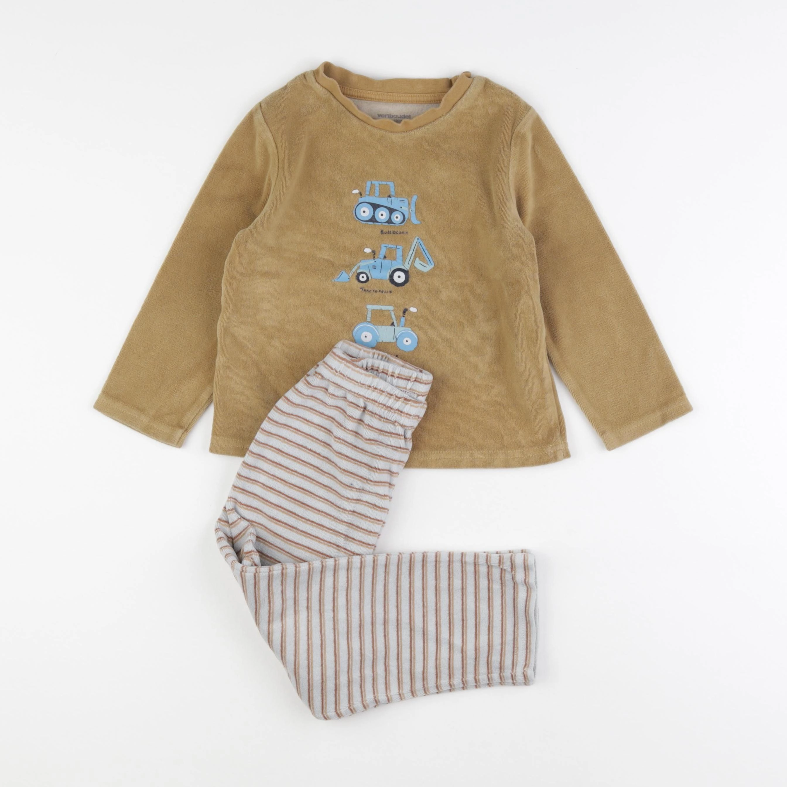 Vertbaudet - pyjama velours jaune - 4 ans