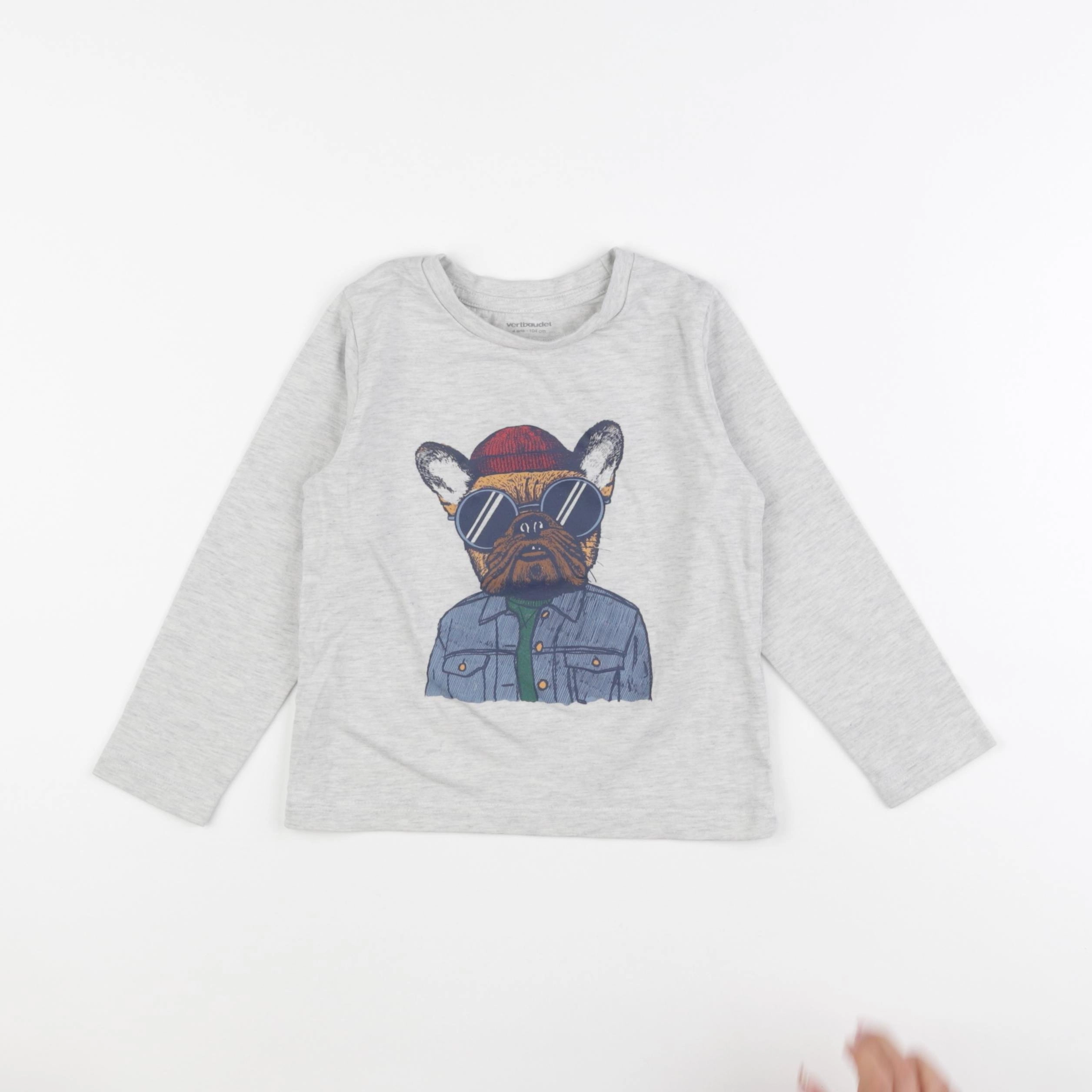 Vertbaudet - tee-shirt gris - 4 ans