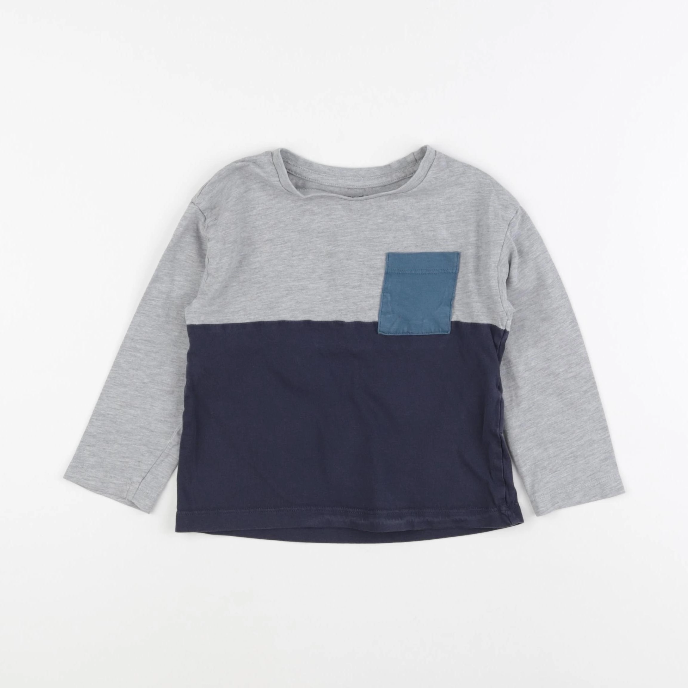 Vertbaudet - tee-shirt bleu, gris - 4 ans