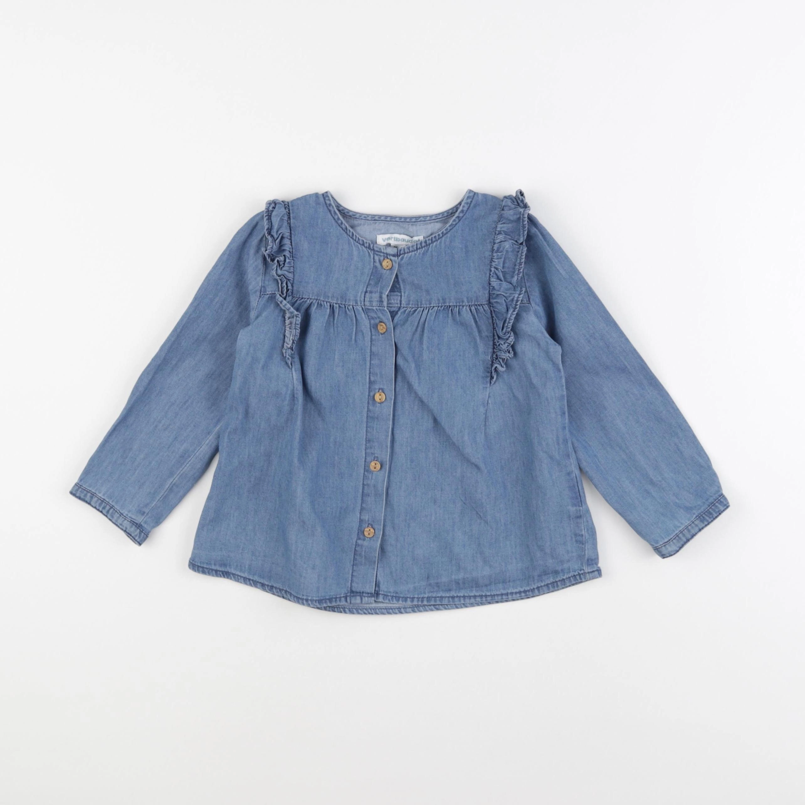 Vertbaudet - blouse bleu - 2 ans