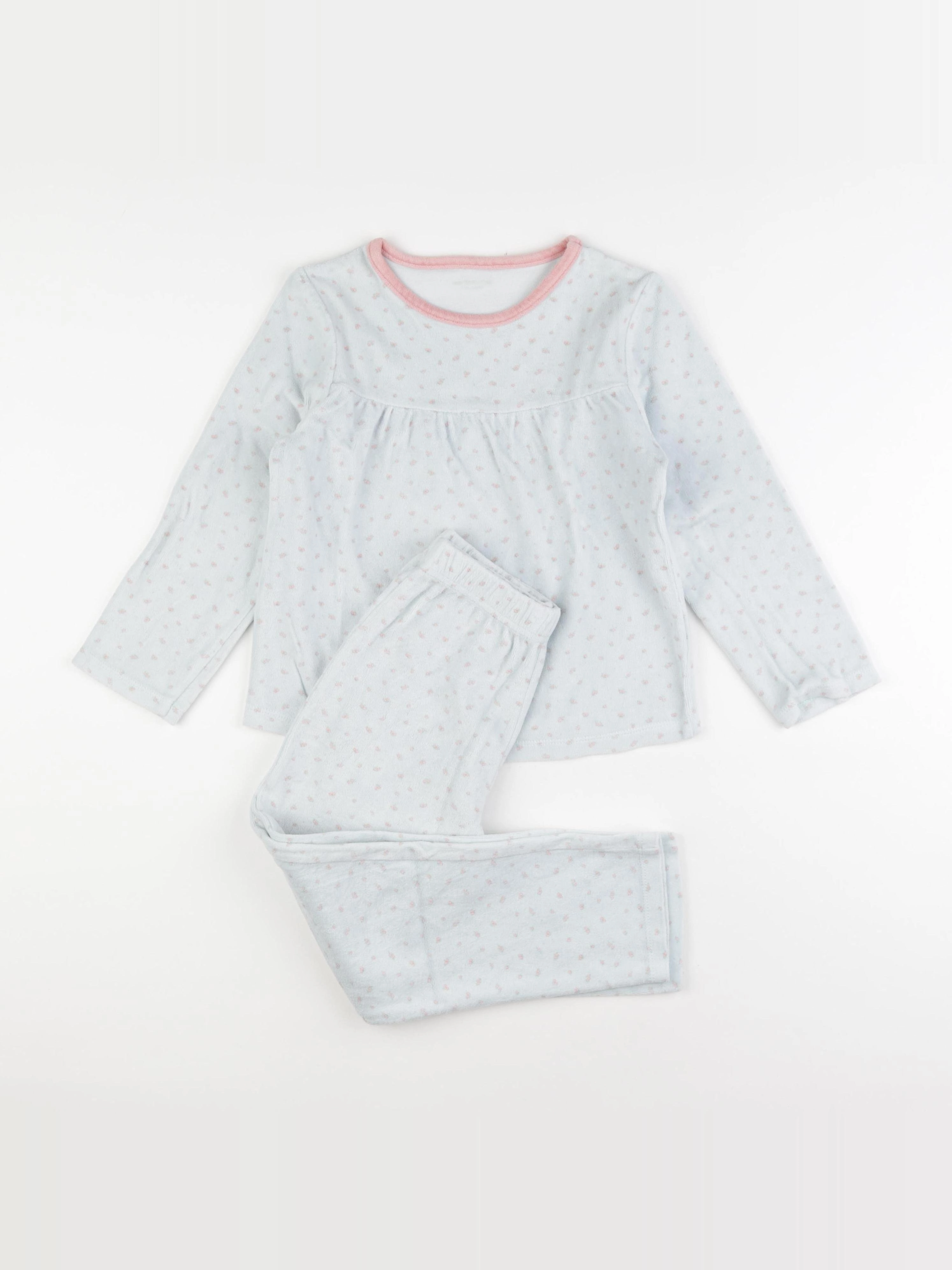 Vertbaudet - pyjama velours bleu - 8 ans