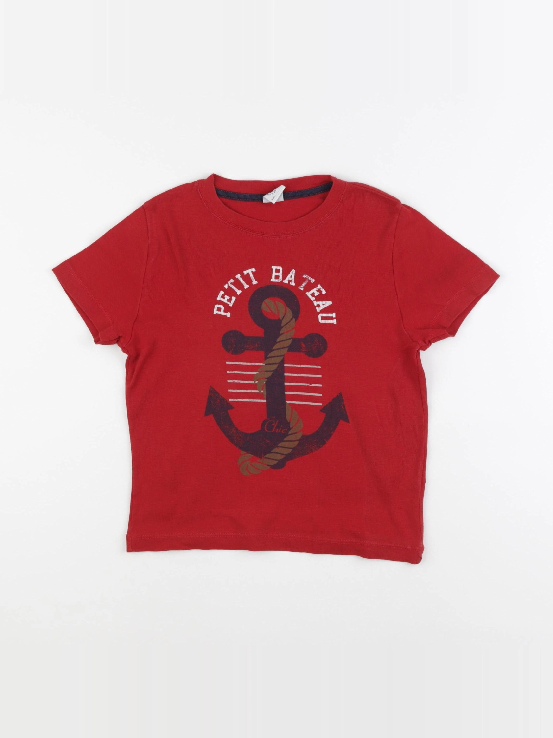 Petit Bateau - tee-shirt rouge - 6 ans