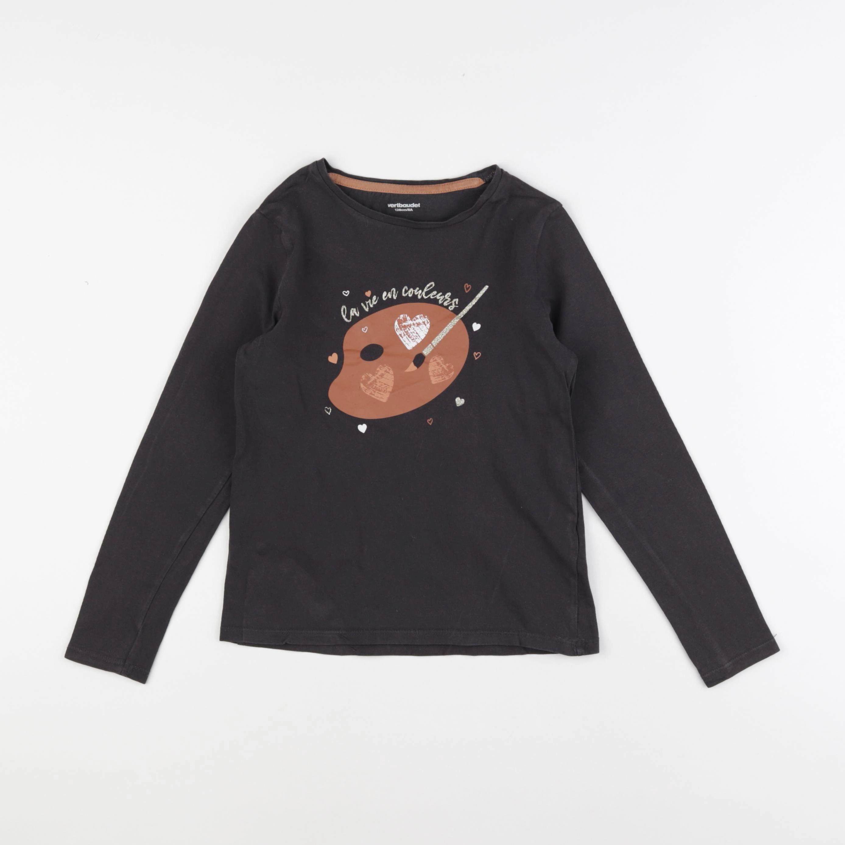 Vertbaudet - tee-shirt gris - 8 ans