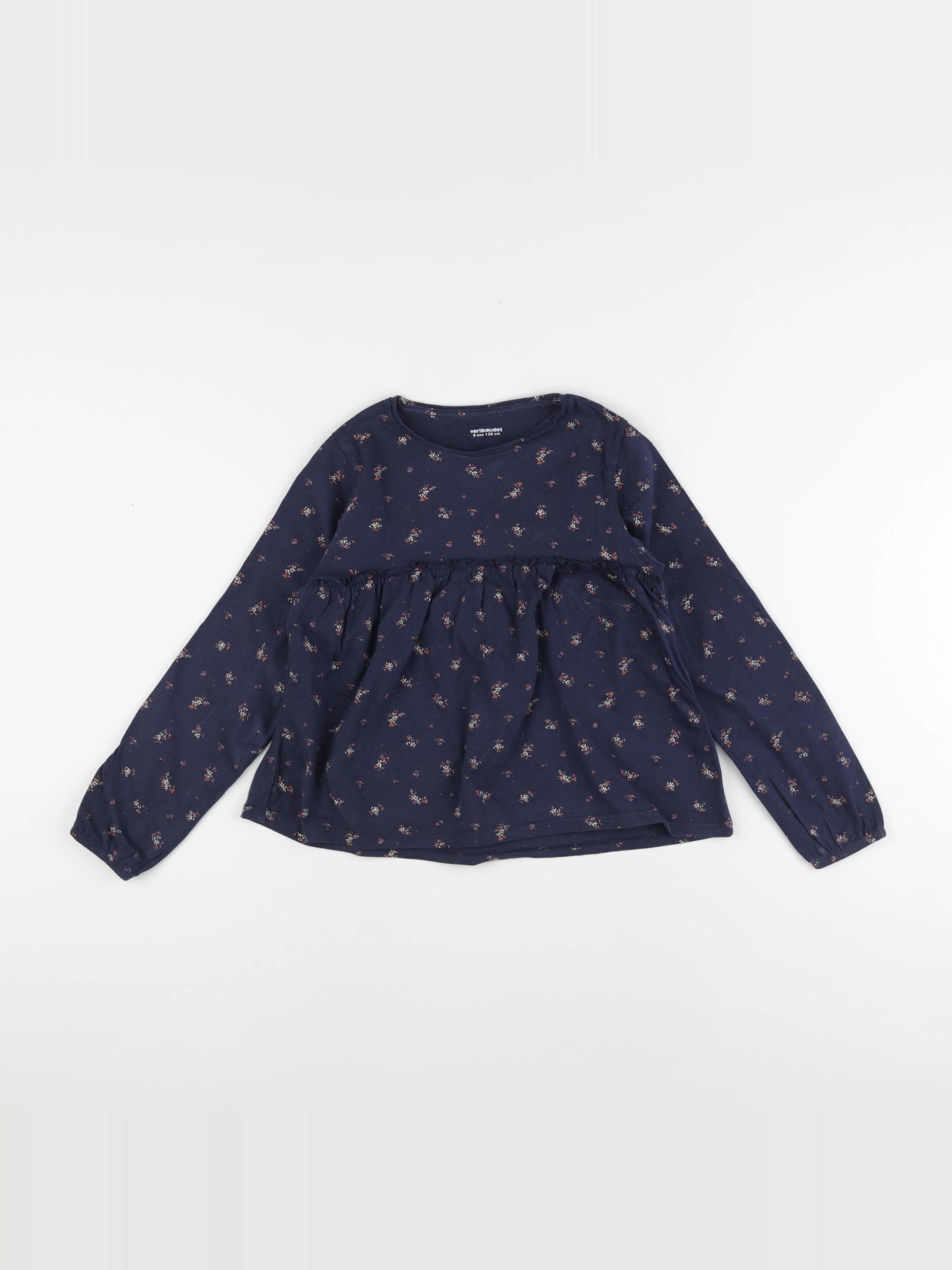 Vertbaudet - tee-shirt bleu - 8 ans