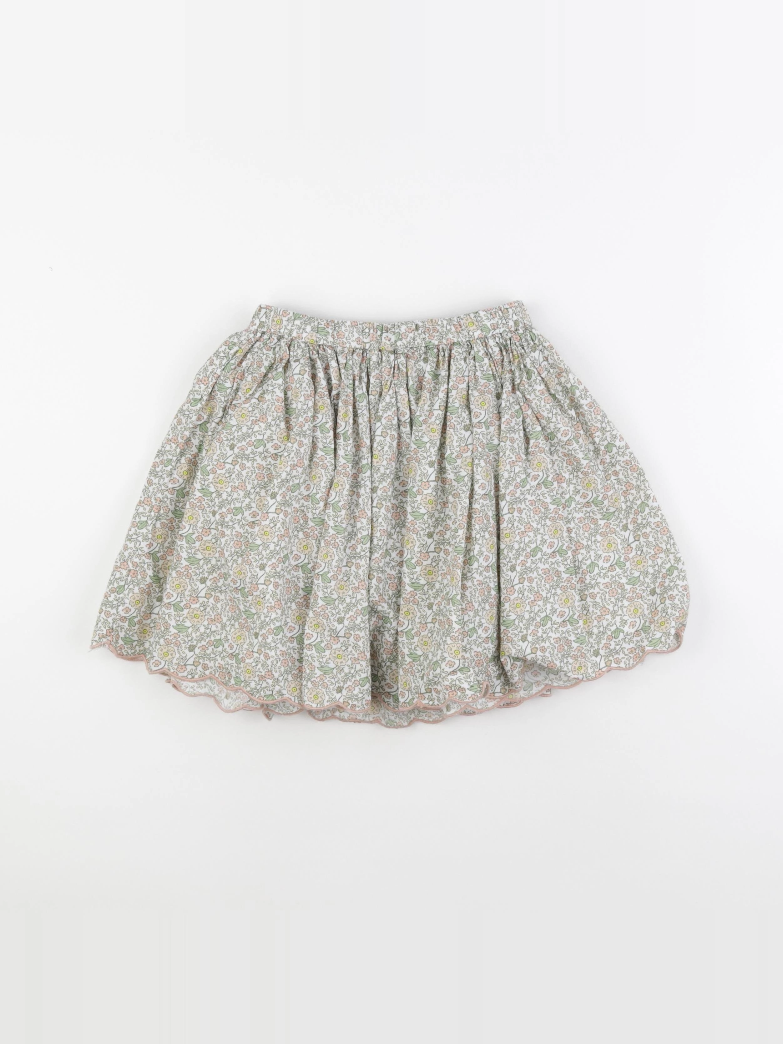 Vertbaudet - jupe coton beige - 8 ans
