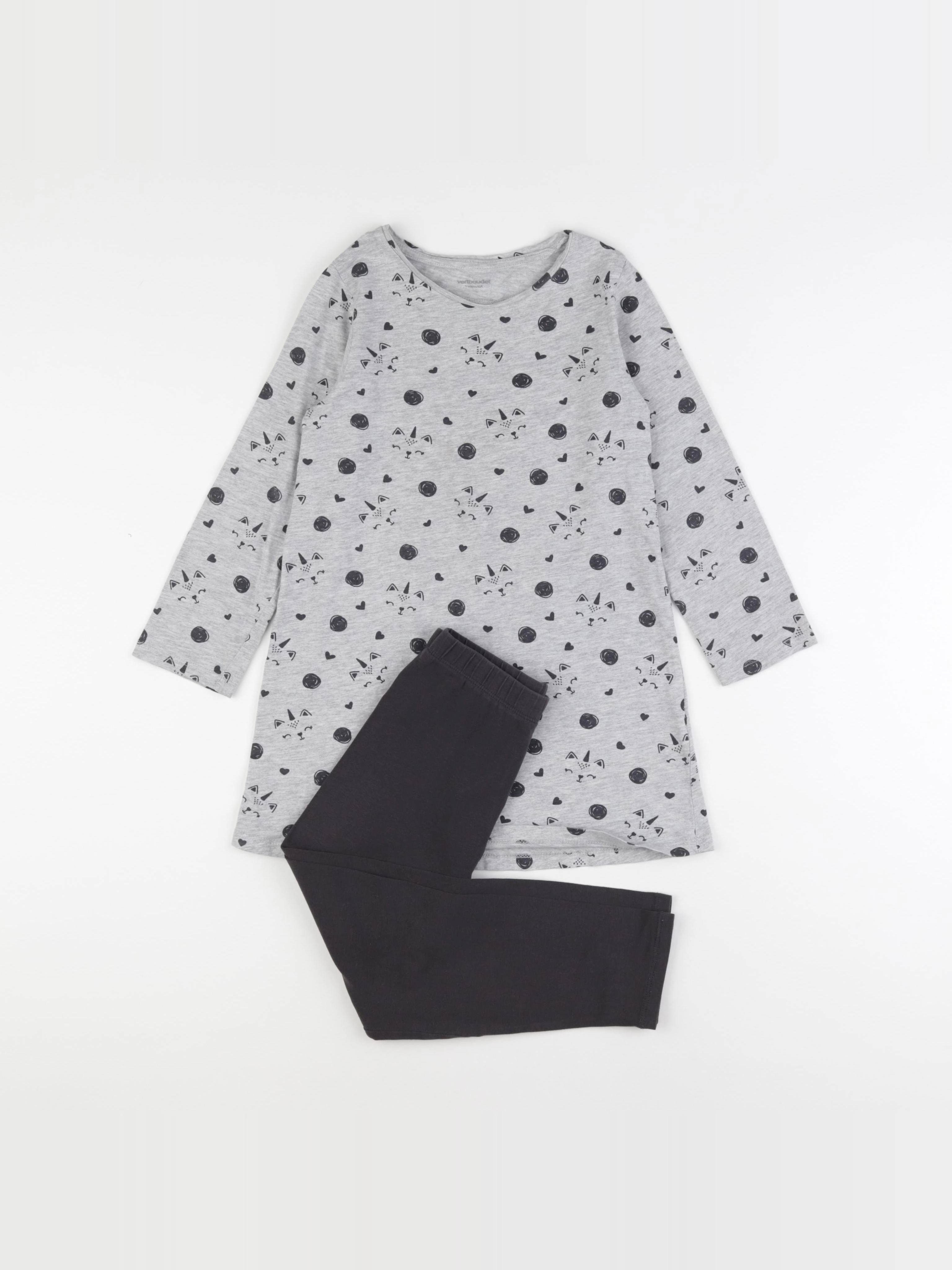 Vertbaudet - pyjama coton gris - 6 ans