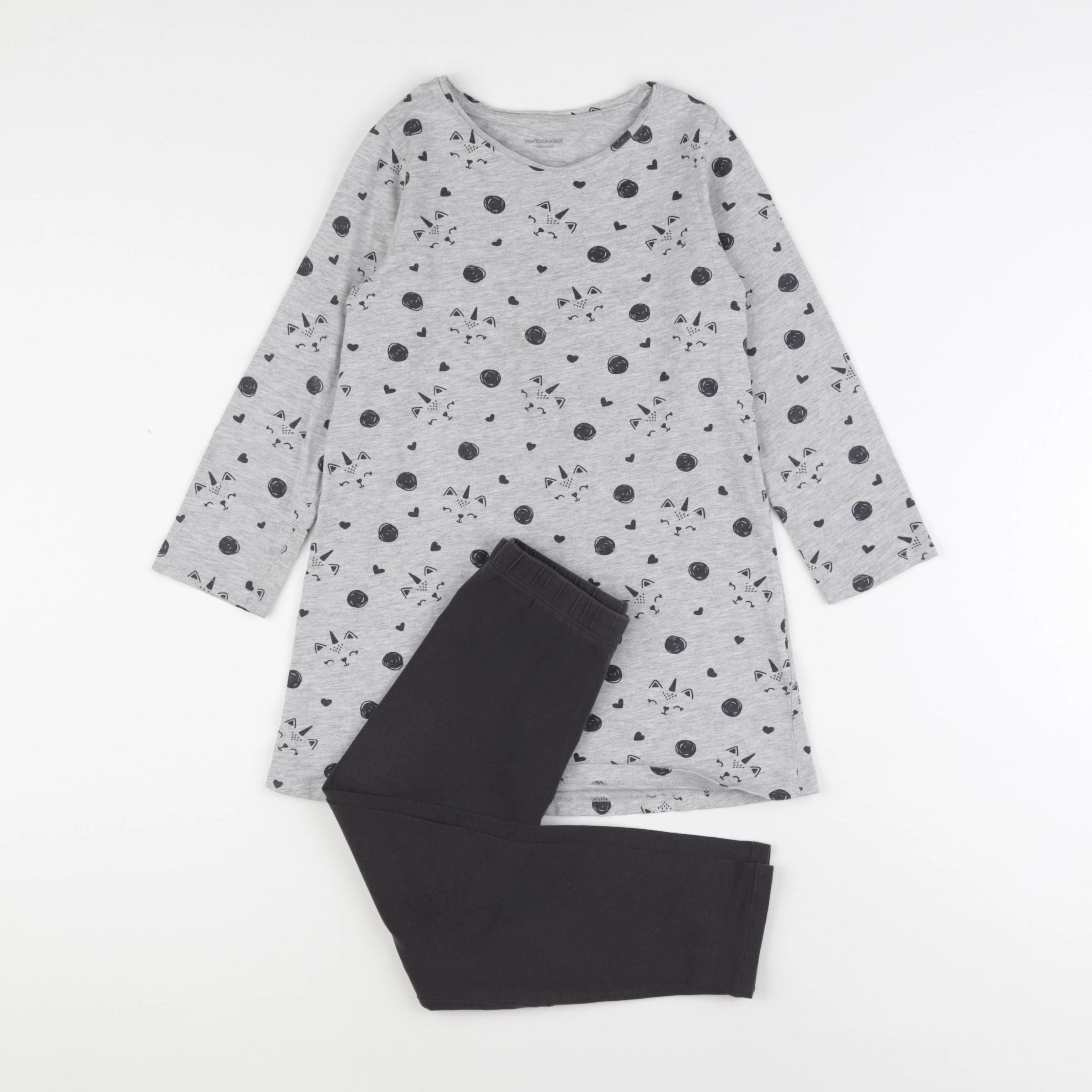 Vertbaudet - pyjama coton gris - 6 ans
