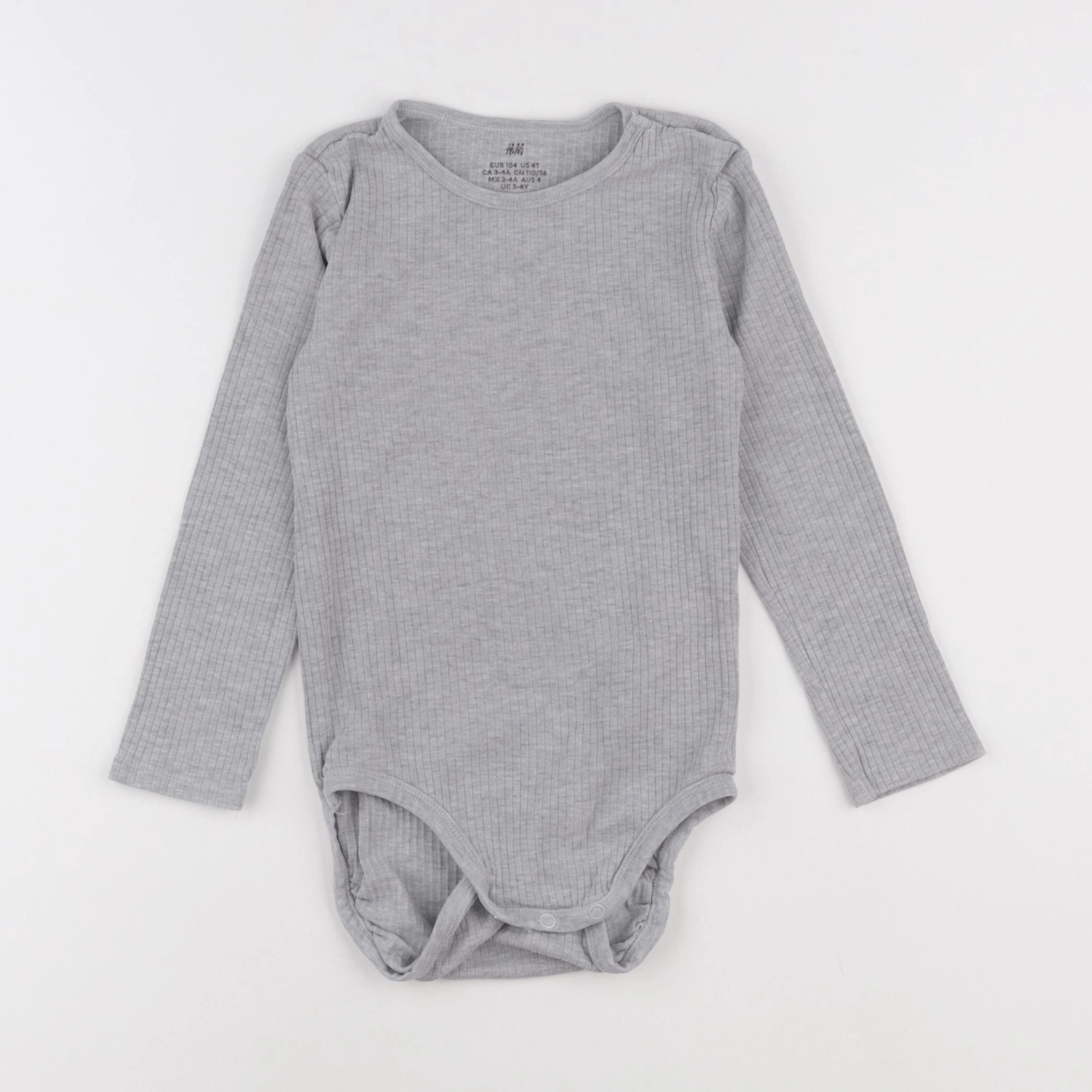 H&M - body gris - 2/4 ans