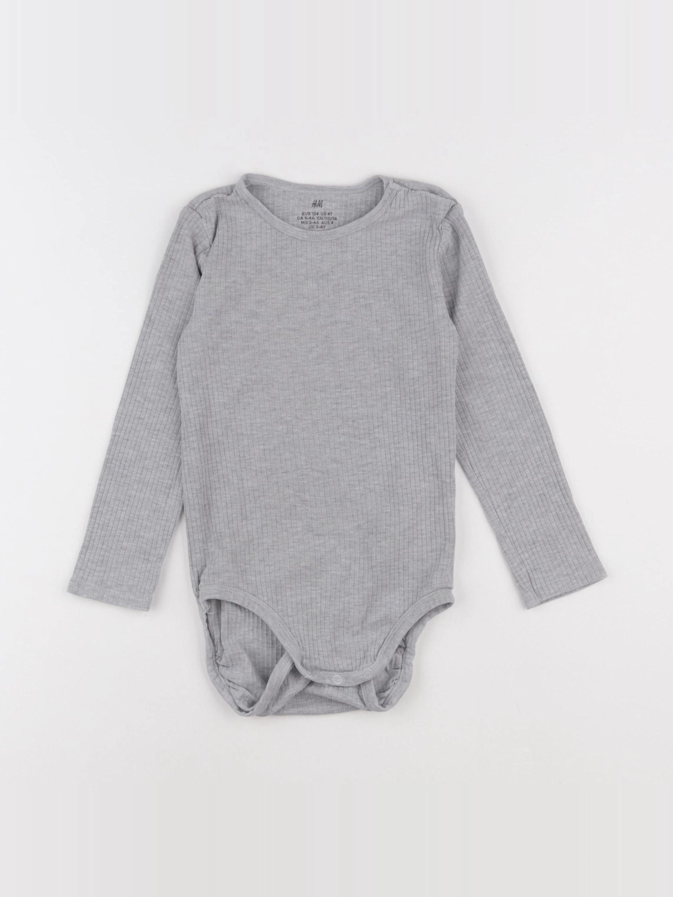 H&M - body gris - 2/4 ans