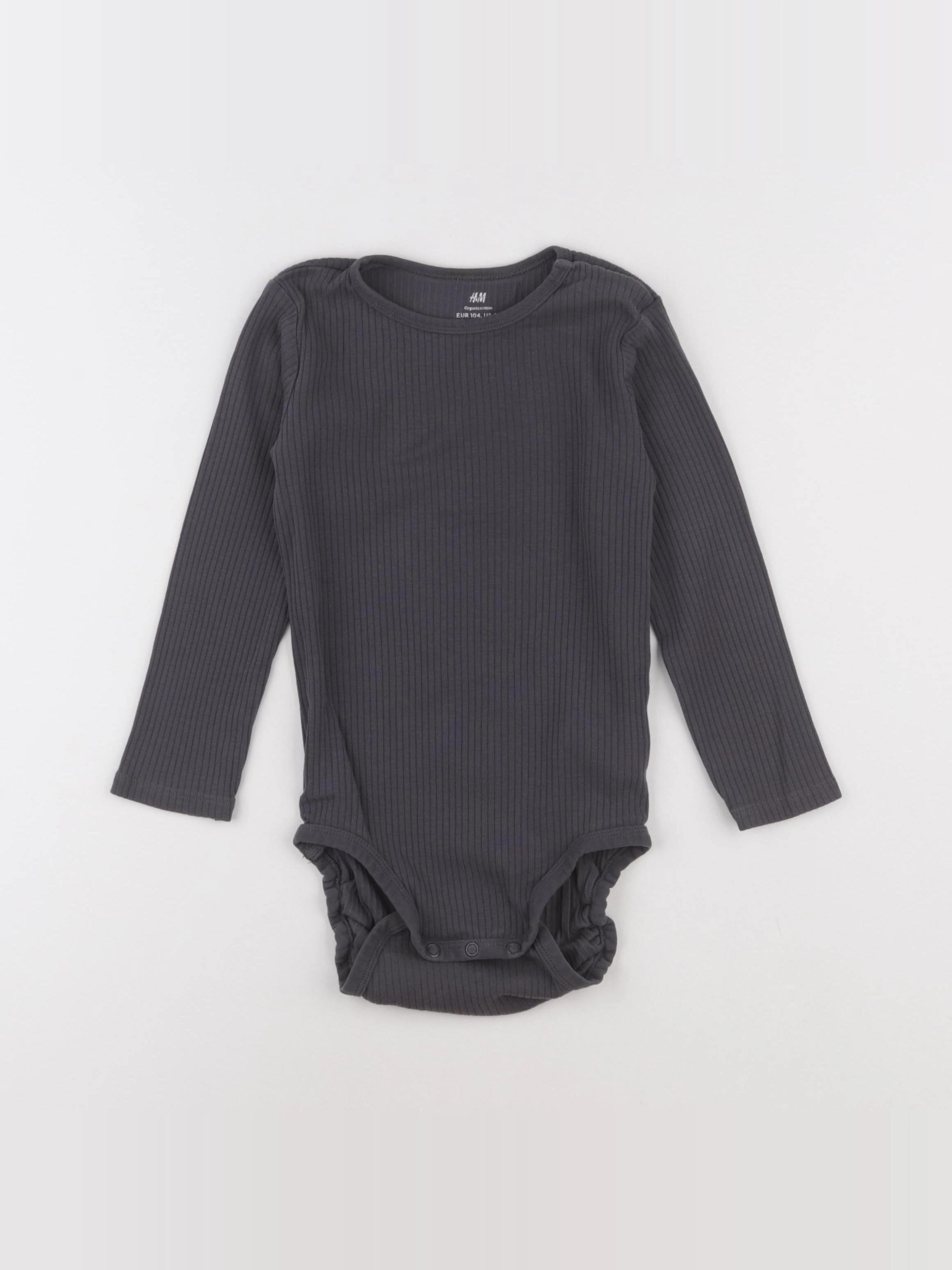 H&M - body gris - 2/4 ans