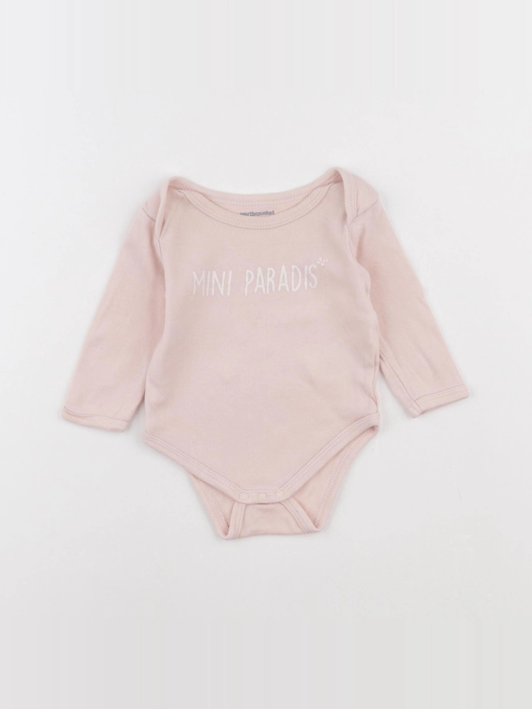 Vertbaudet - body rose - 3 mois