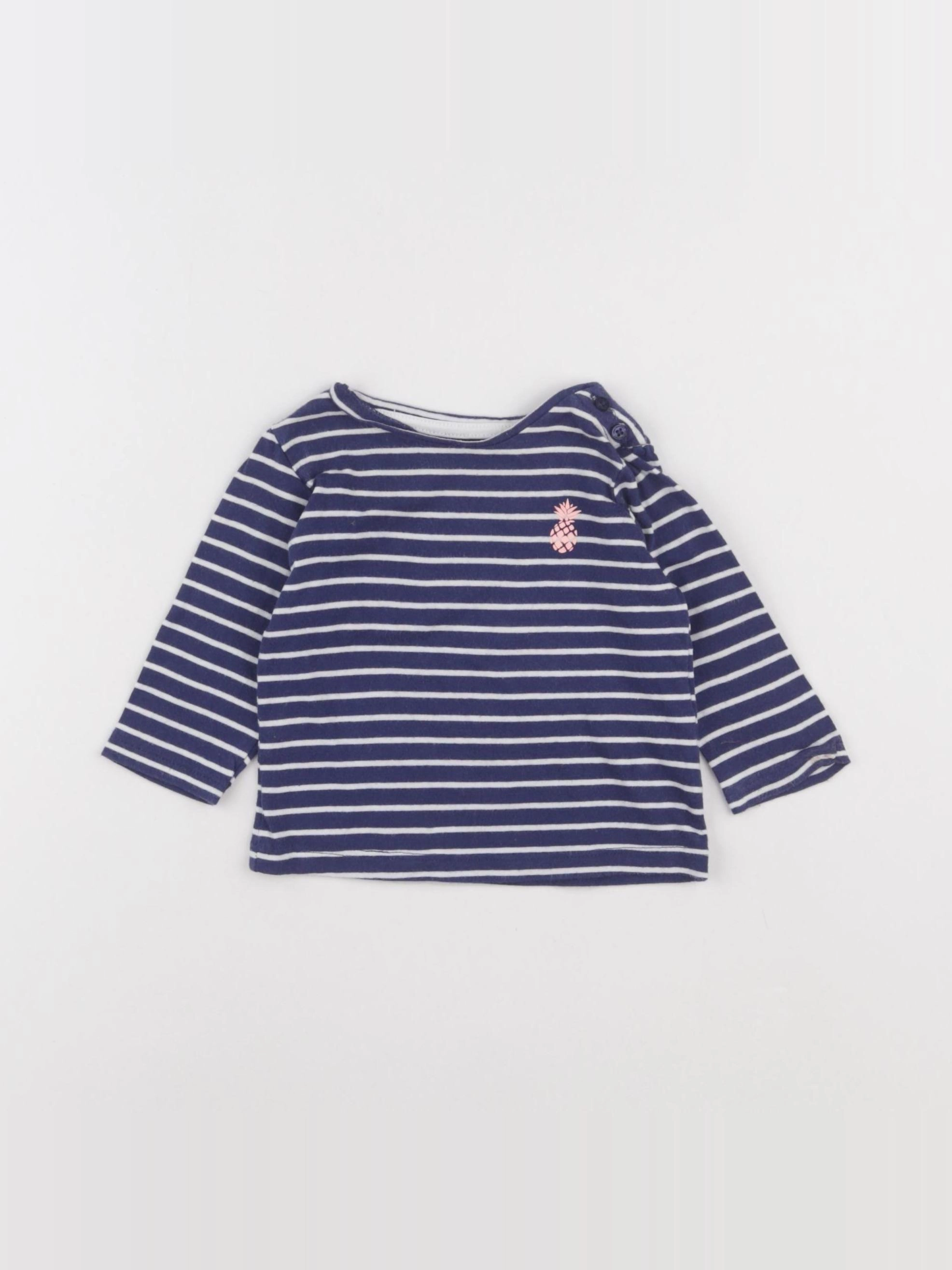 Vertbaudet - tee-shirt bleu - 3 mois