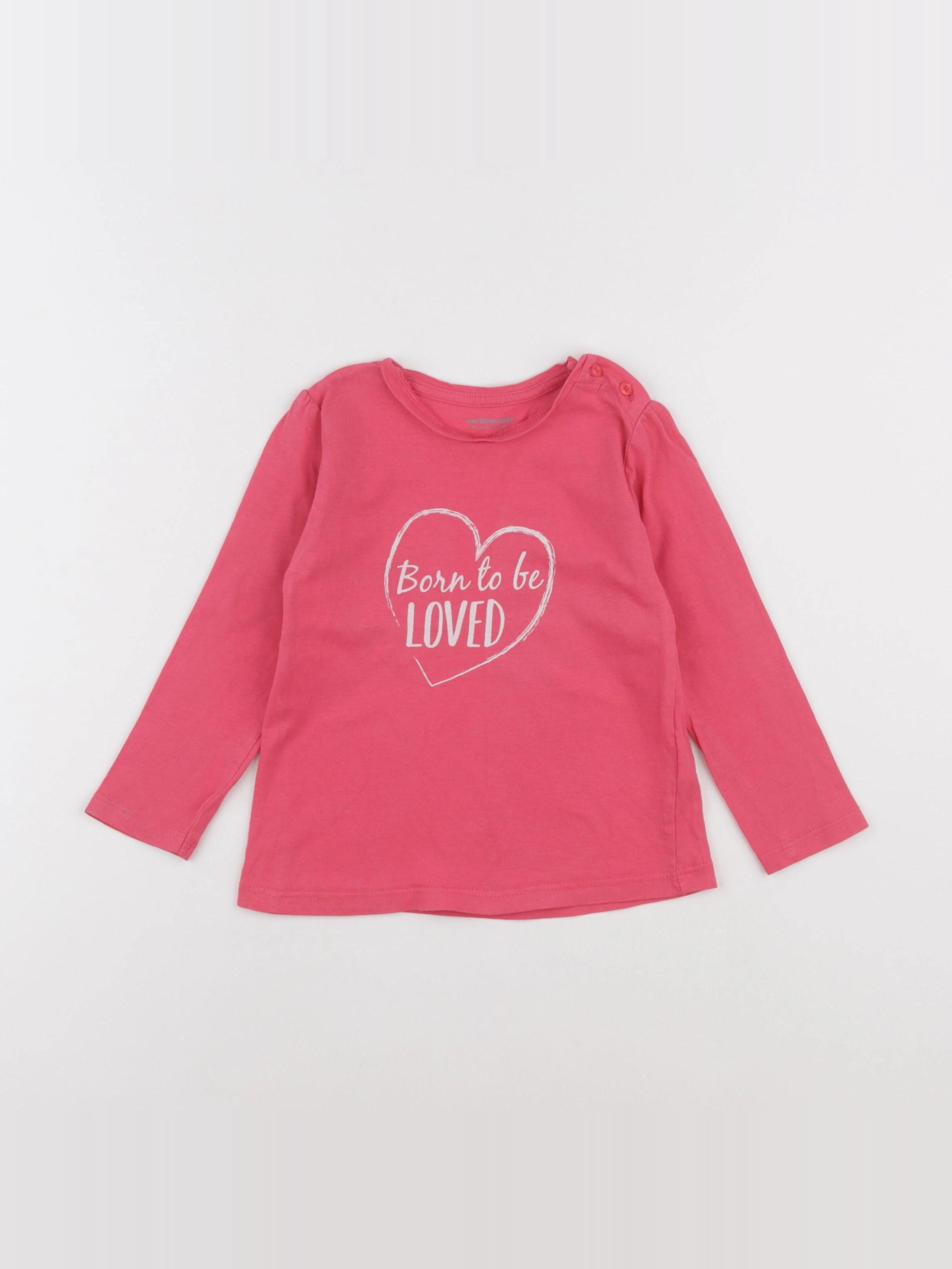 Vertbaudet - tee-shirt rose - 24 mois