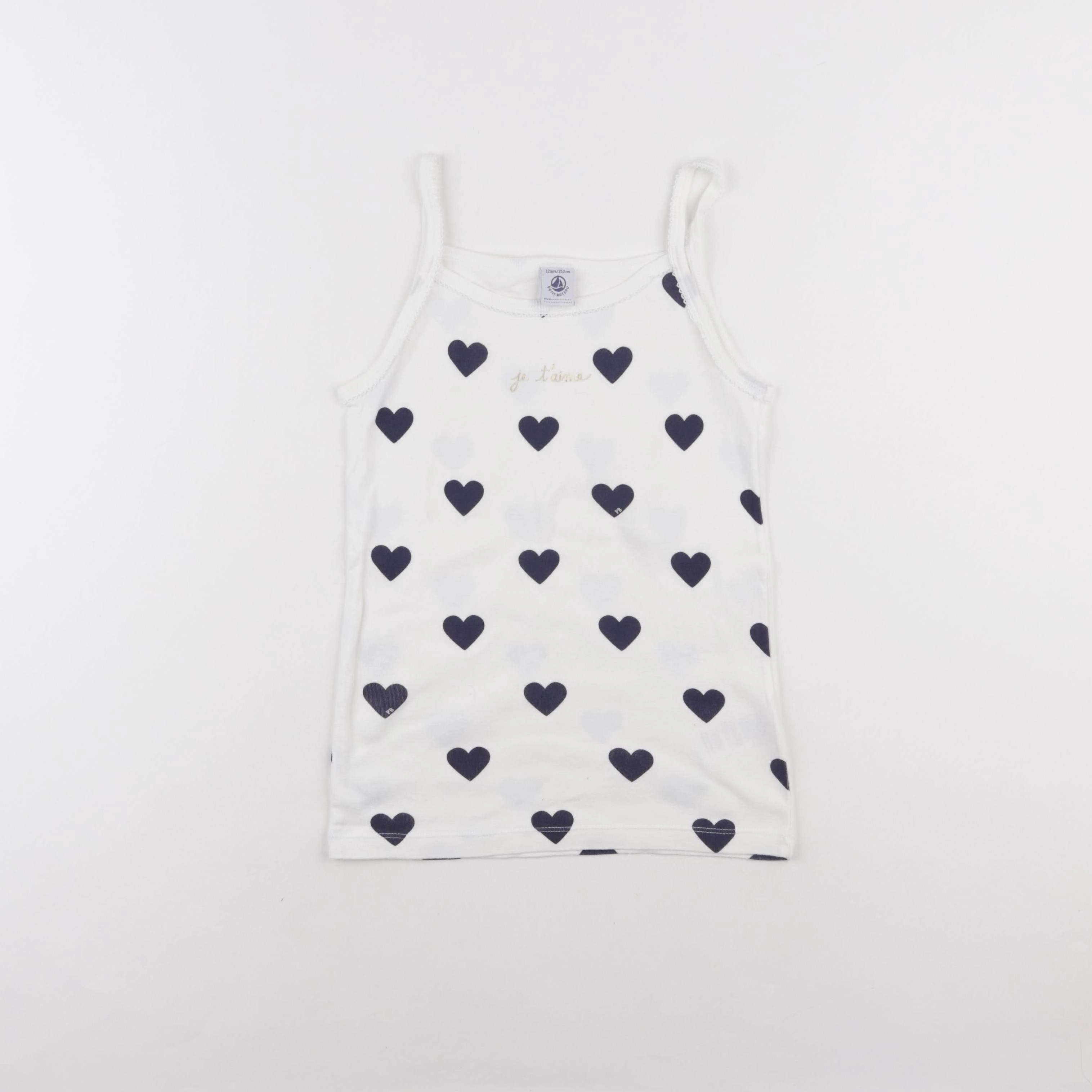 Petit Bateau - maillot de corps blanc, bleu - 12 ans