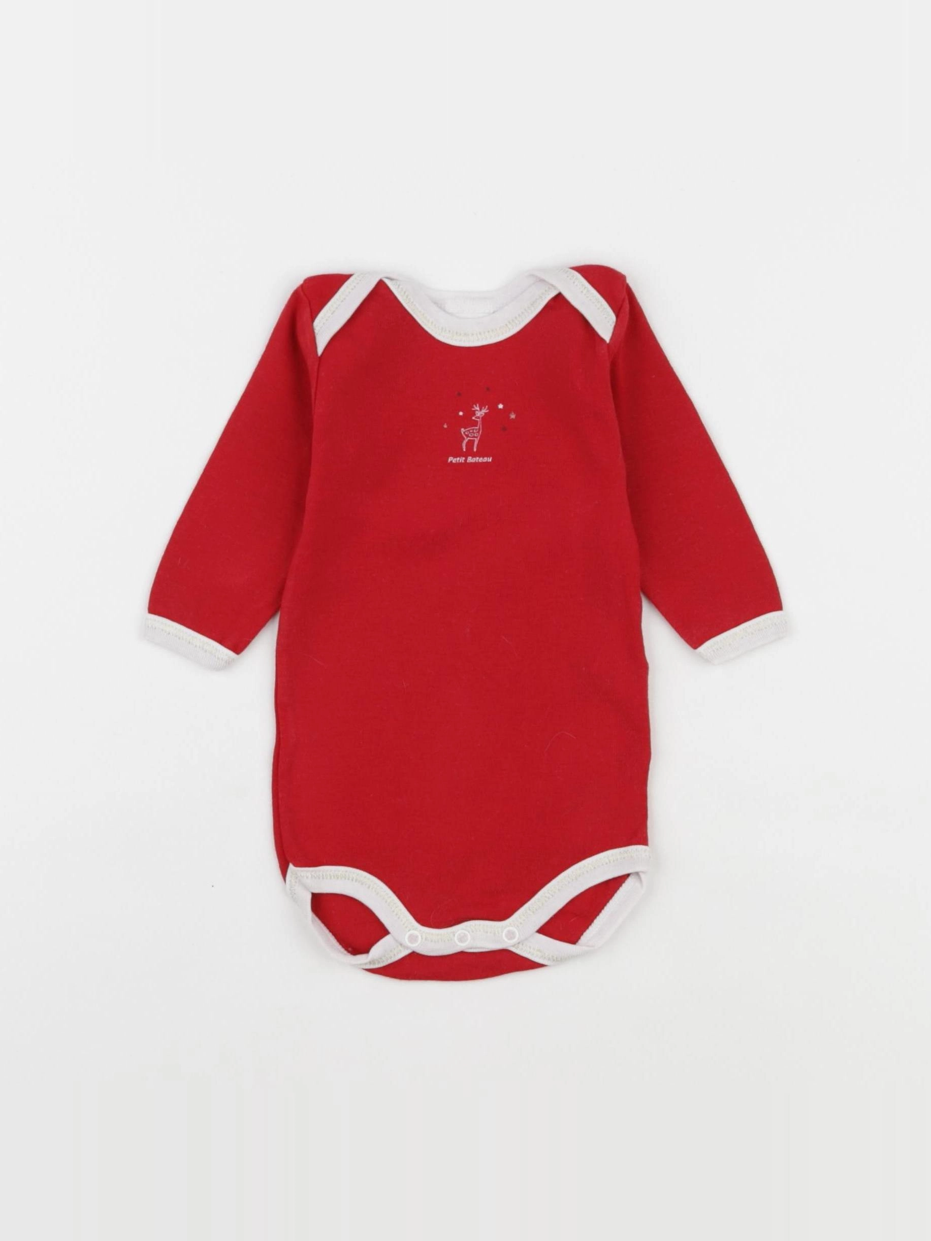 Petit Bateau - body rouge - 3 mois