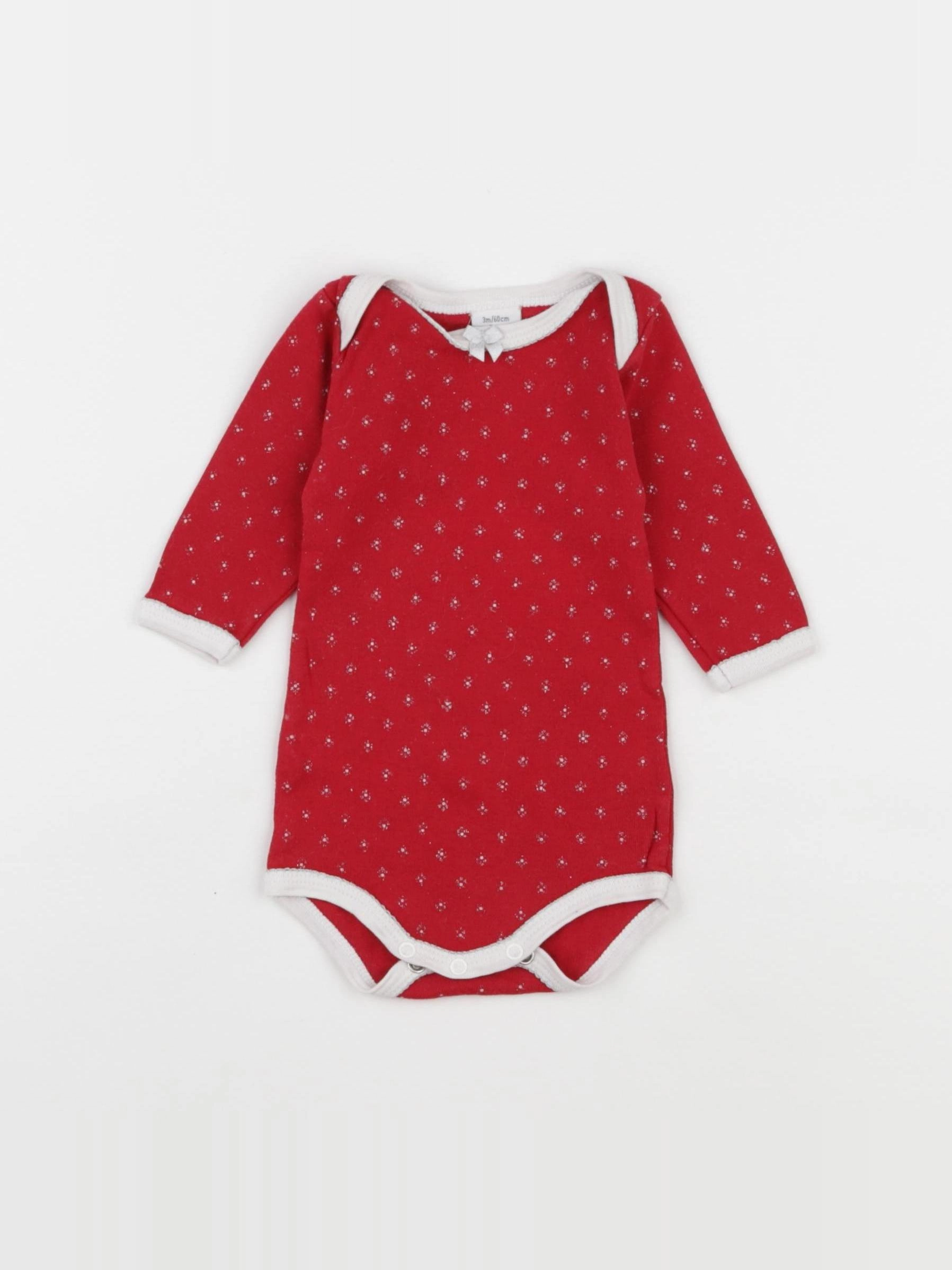 Petit Bateau - body rouge - 3 mois