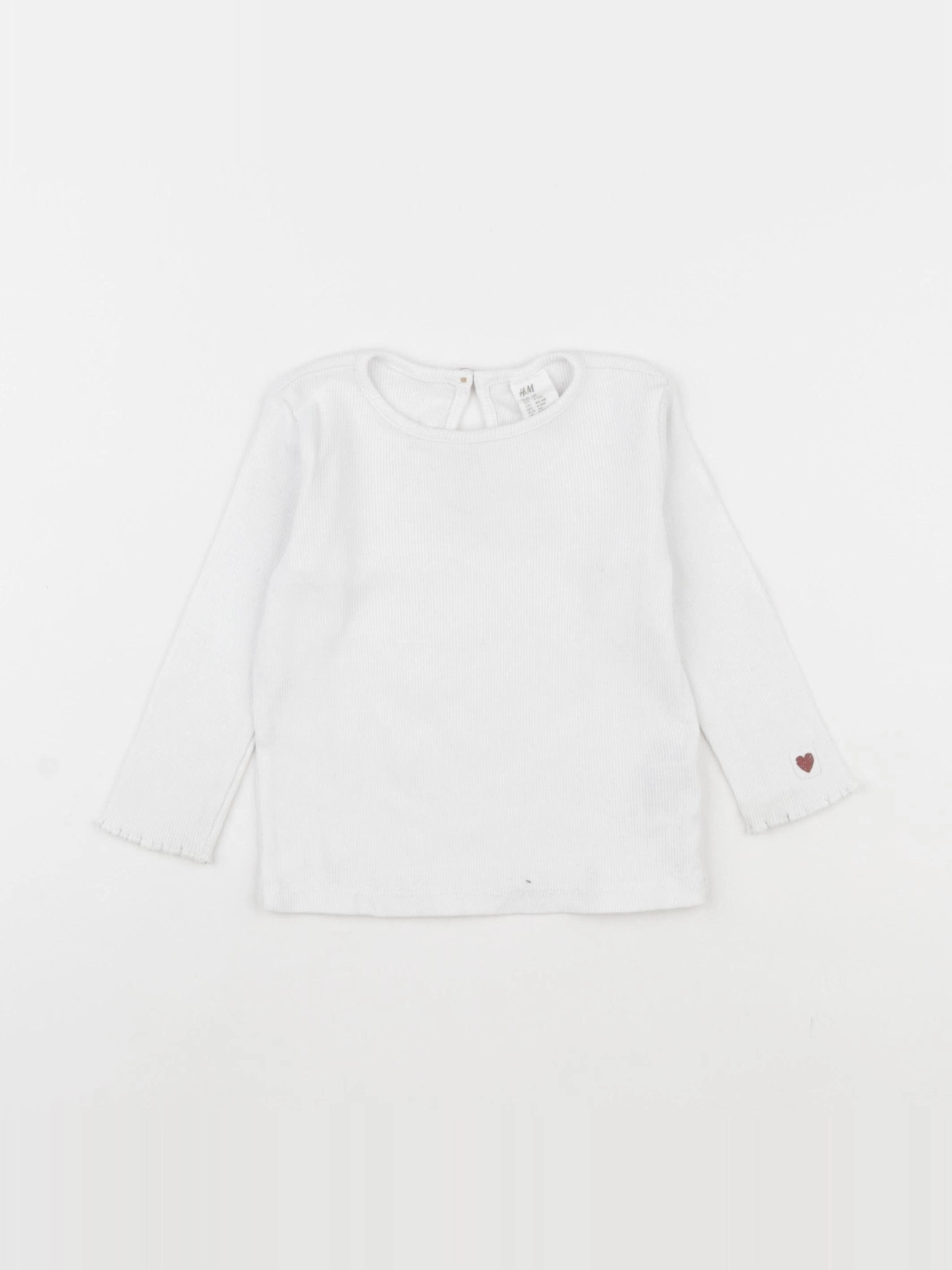 H&M - tee-shirt blanc - 3/6 mois