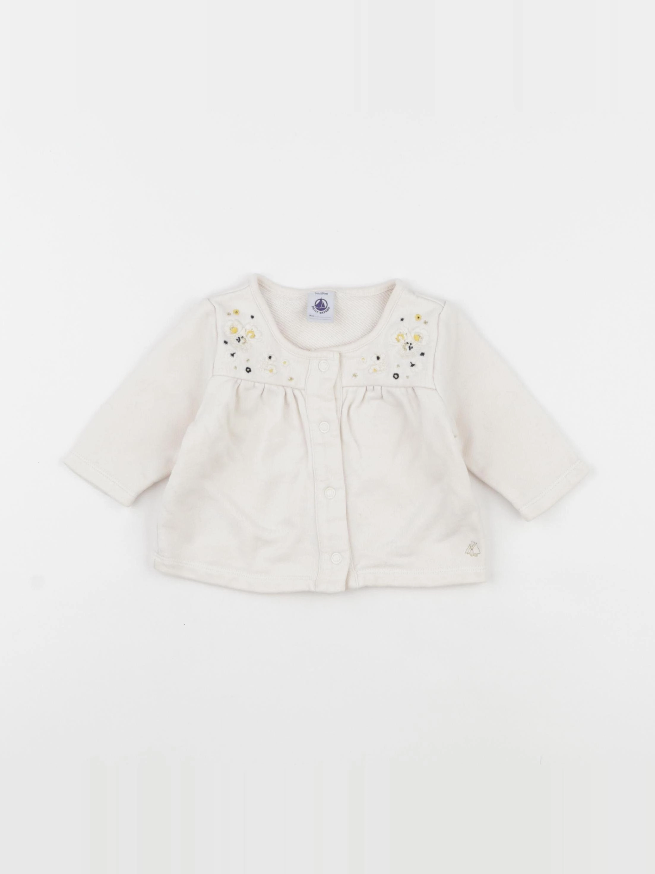 Petit Bateau - sweat beige - 3 mois