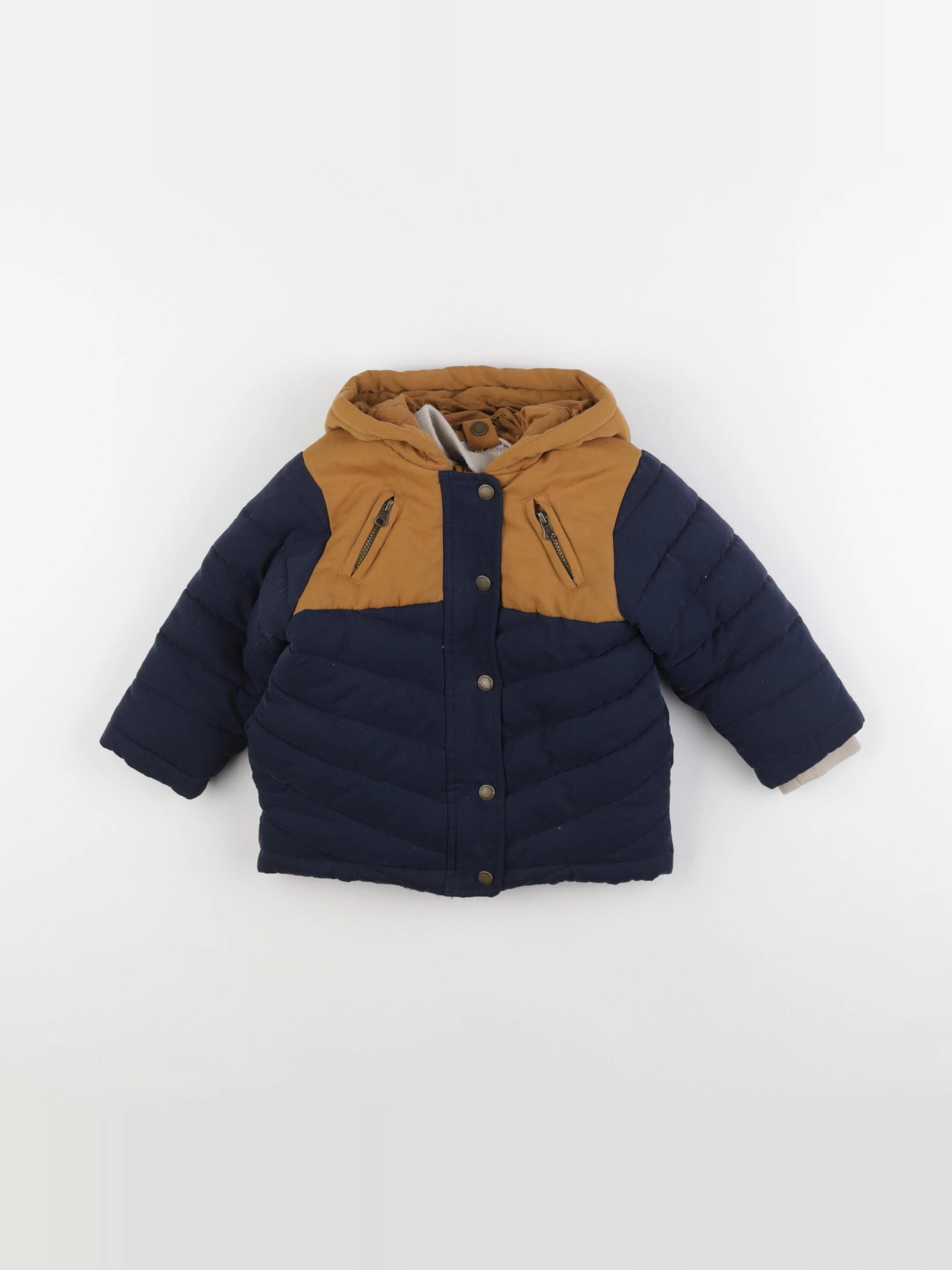 Vertbaudet - manteau doublure amovible bleu - 18 mois