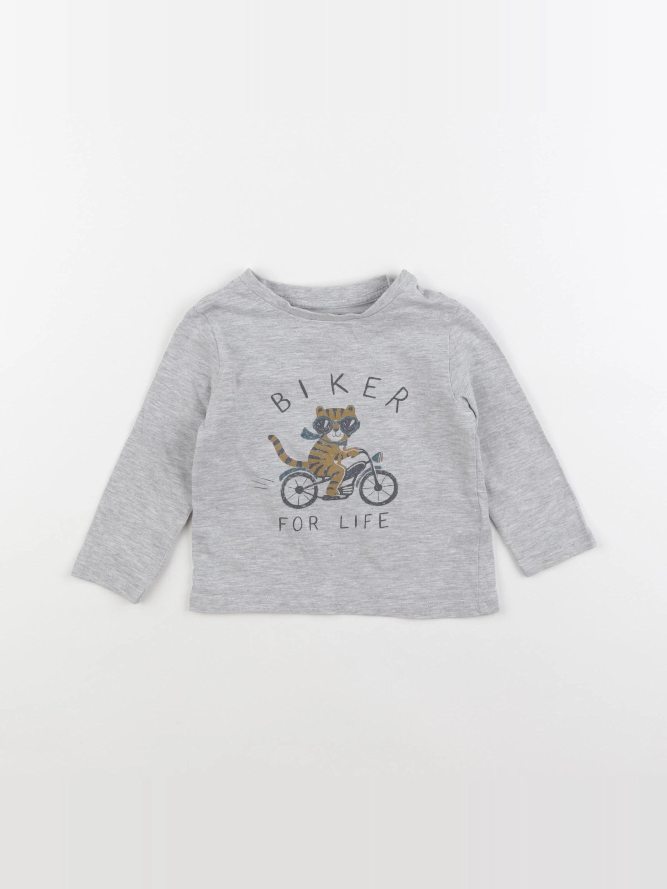 Vertbaudet - tee-shirt gris - 12 mois