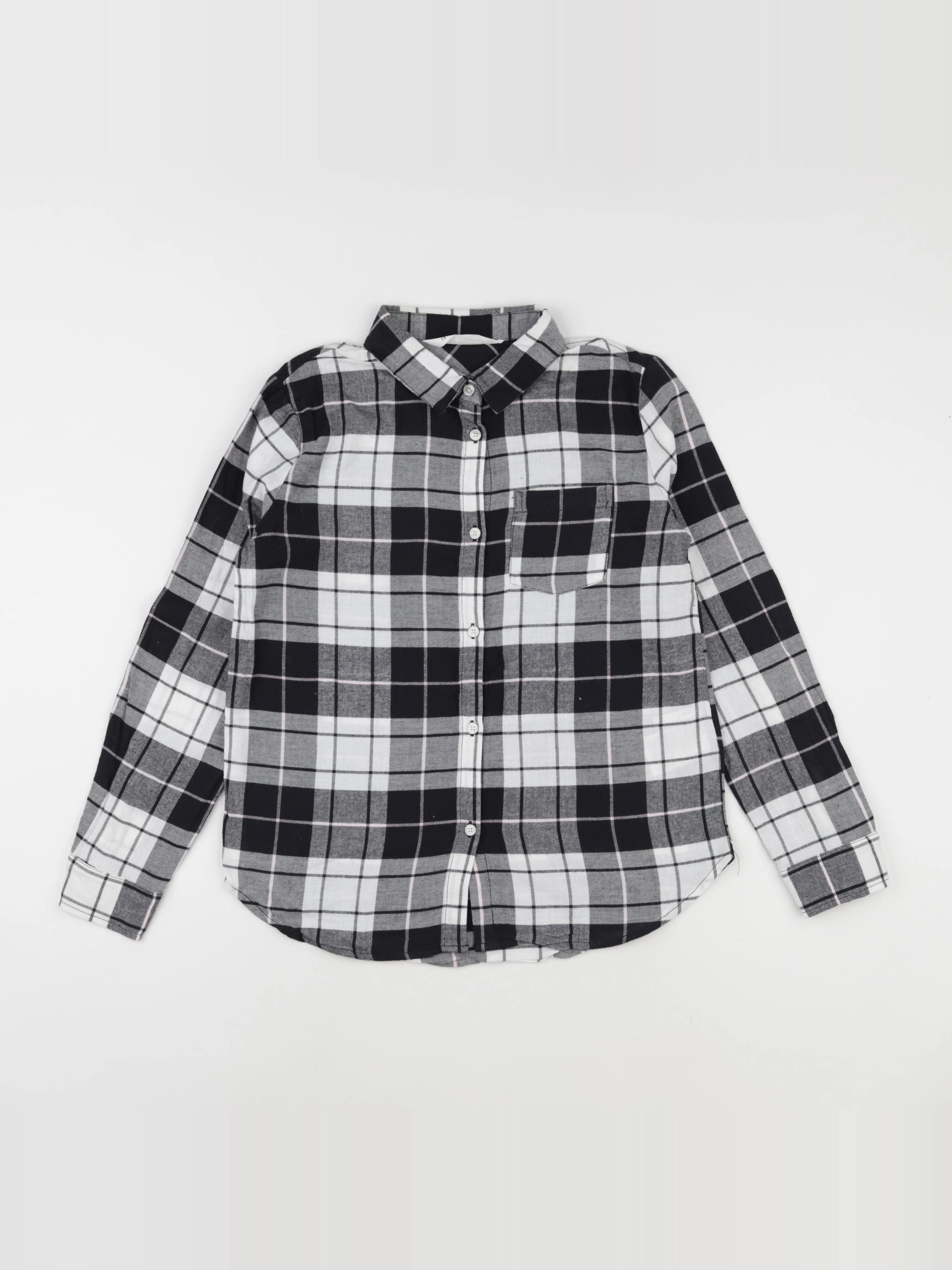 H&M - chemise blanc, noir - 10/11 ans