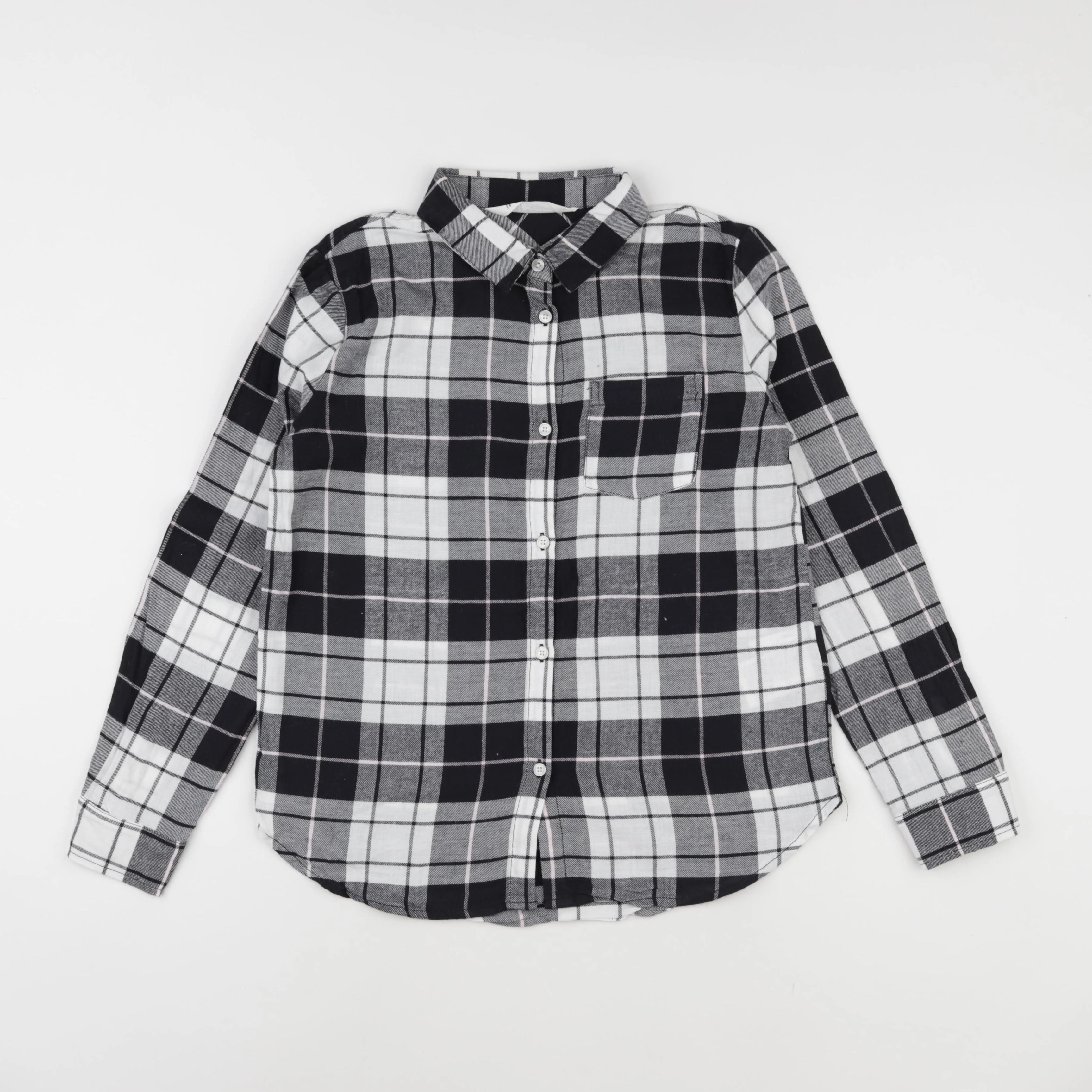 H&M - chemise blanc, noir - 10/11 ans