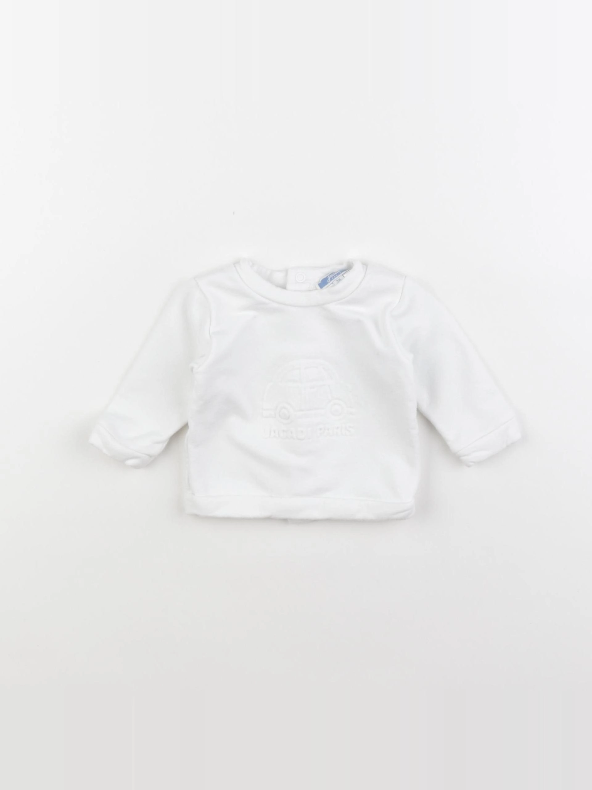 Jacadi - sweat blanc - 3 mois