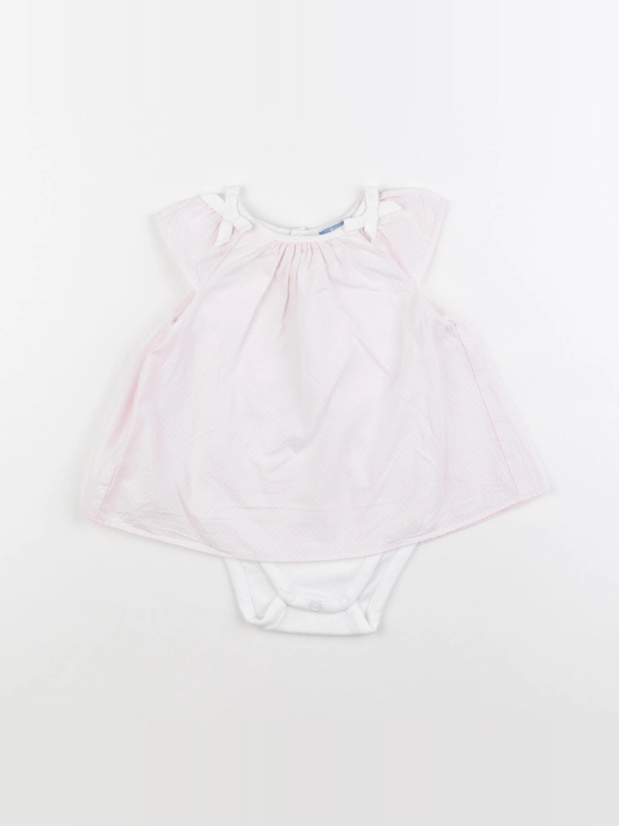 Jacadi - body robe blanc, rose - 6 mois