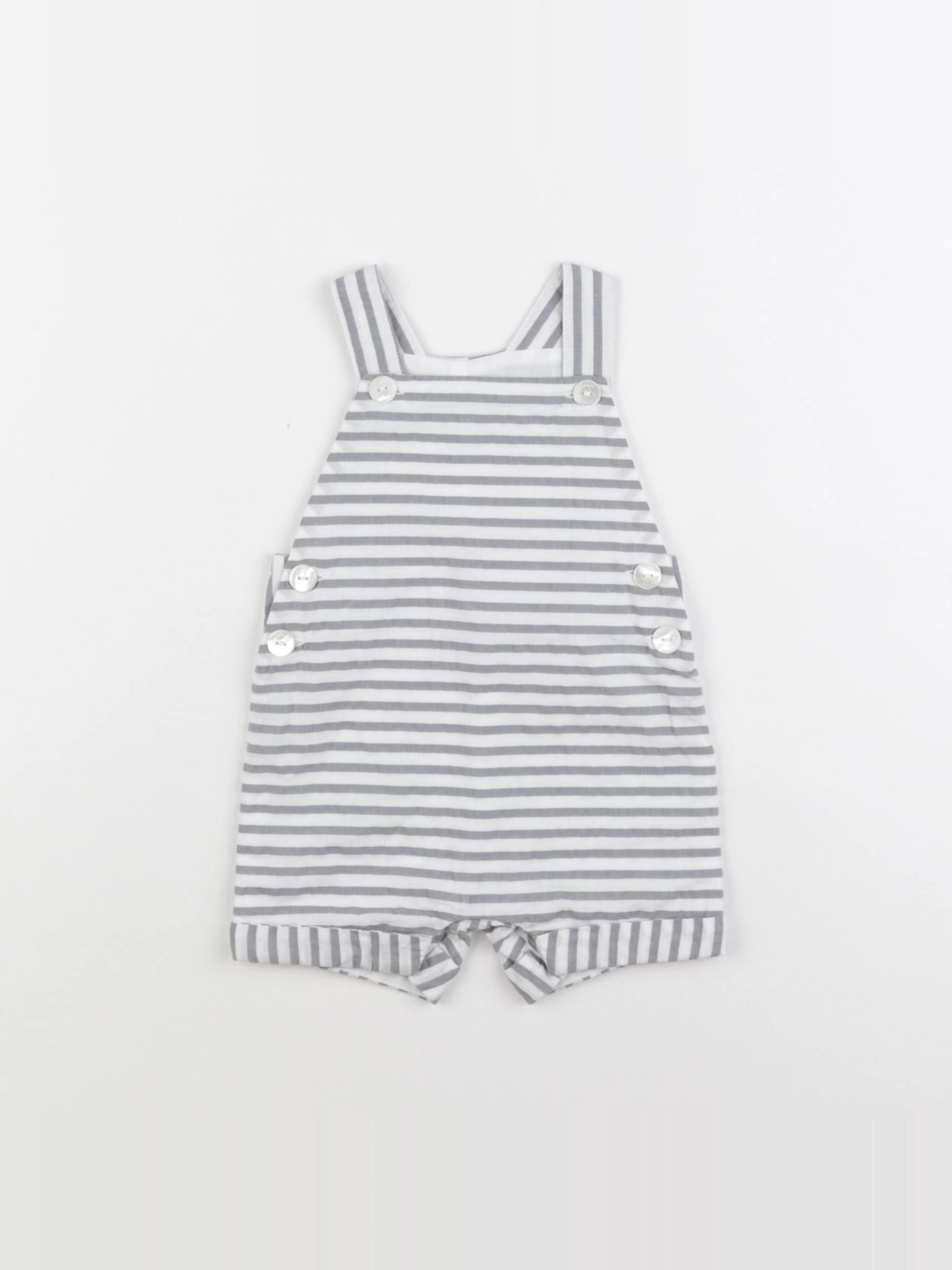 Jacadi - salopette blanc, gris - 3 mois