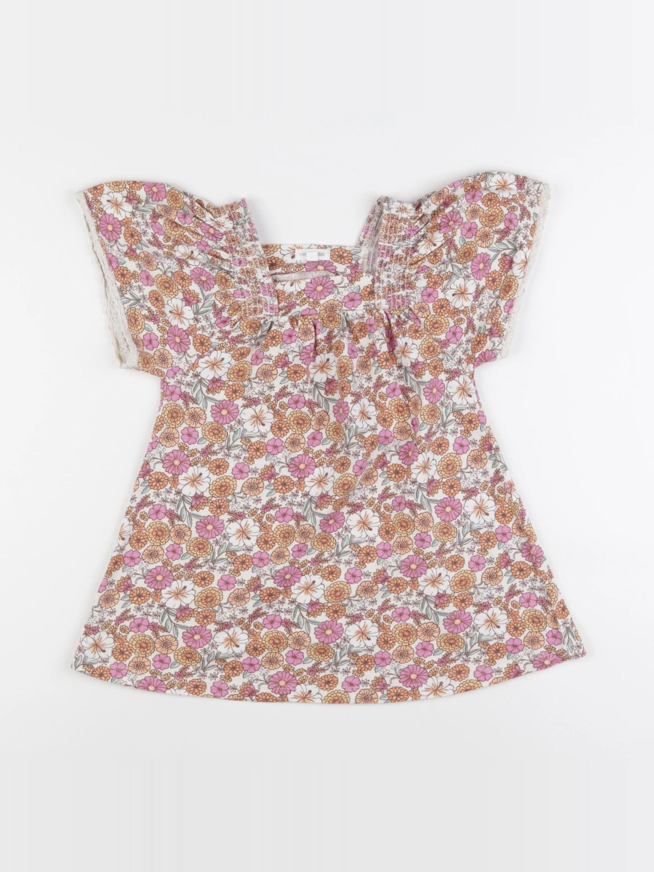 Vertbaudet - robe rose, orange - 3 ans